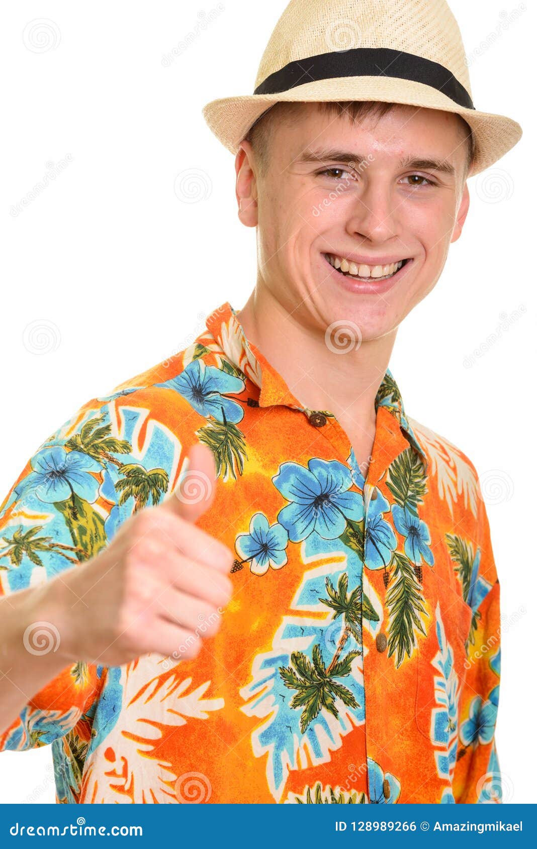 Young Happy Caucasian Man Smiling and Giving Thumb Up Stock Photo ...