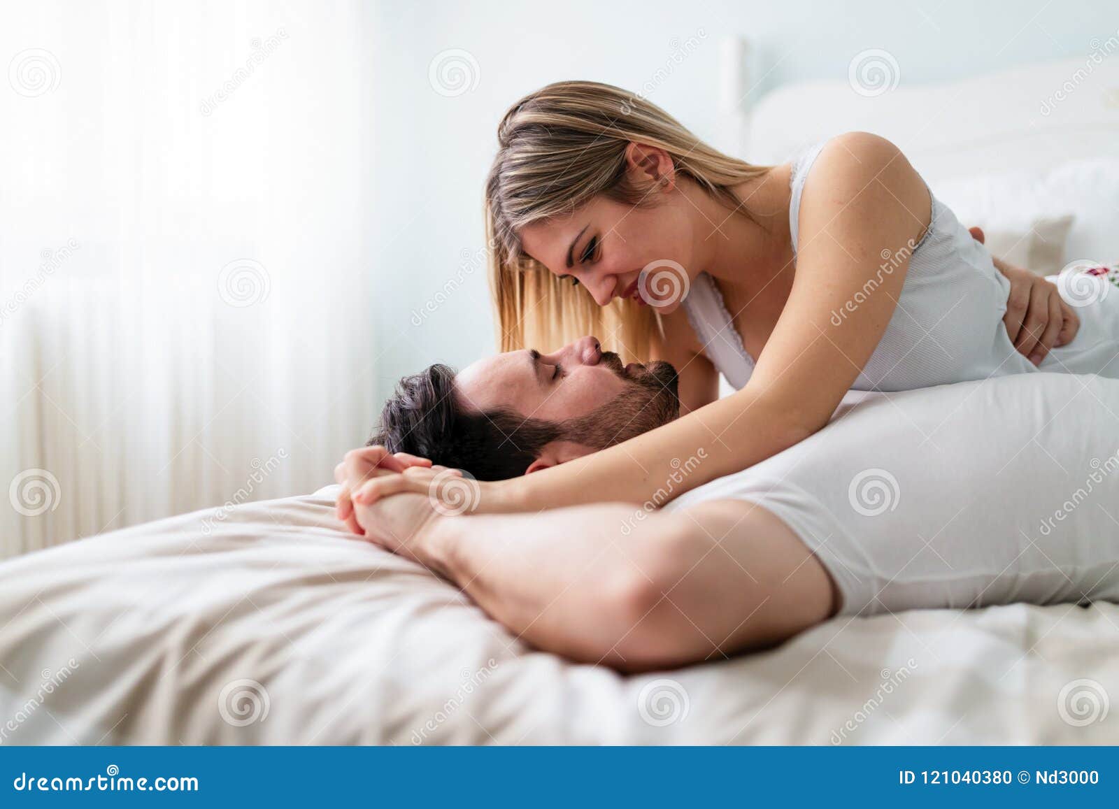 Wife and husband bed romance