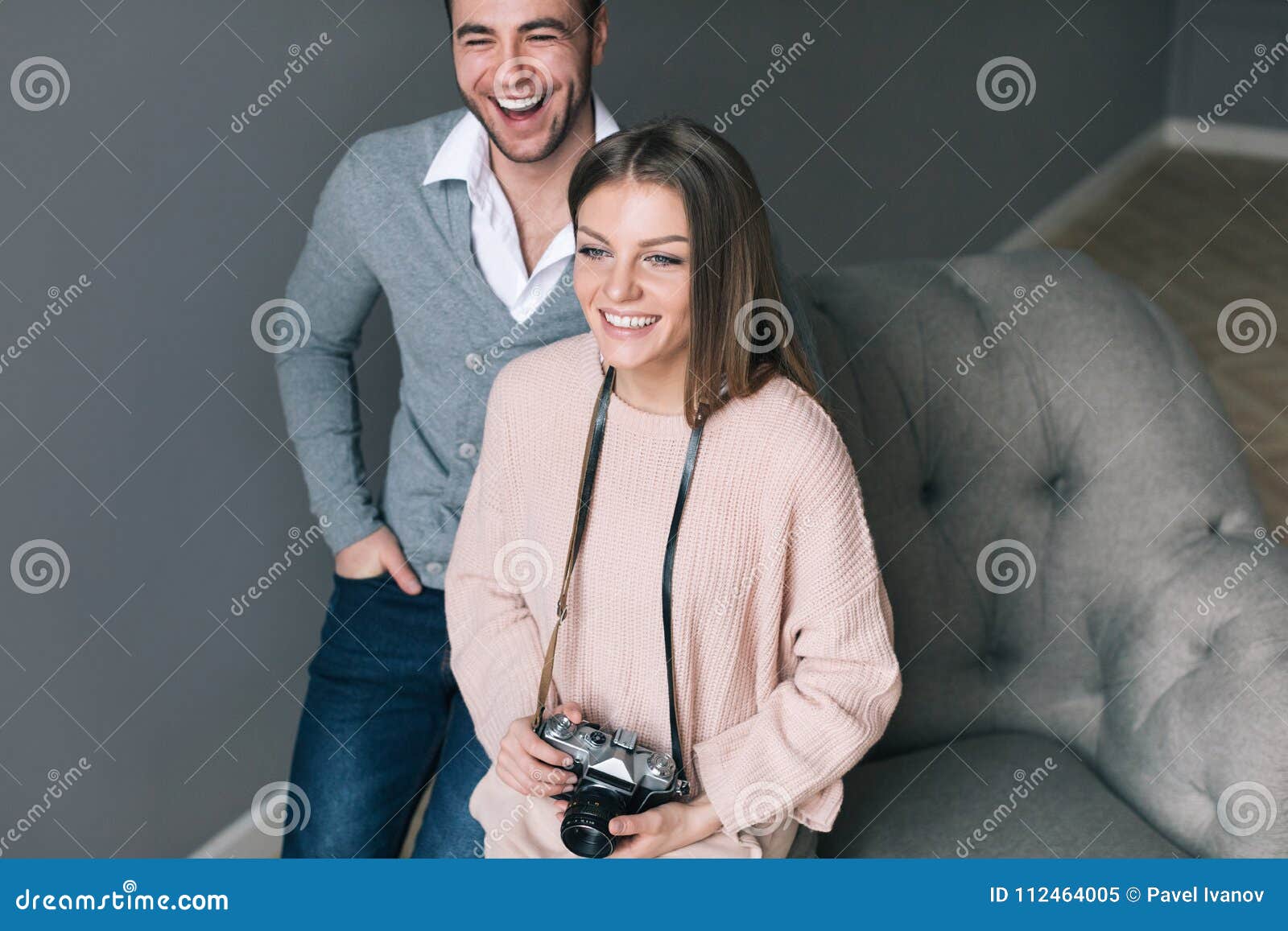 Young Happy Couple At Home Stock Image Image Of Love Indoors 112464005