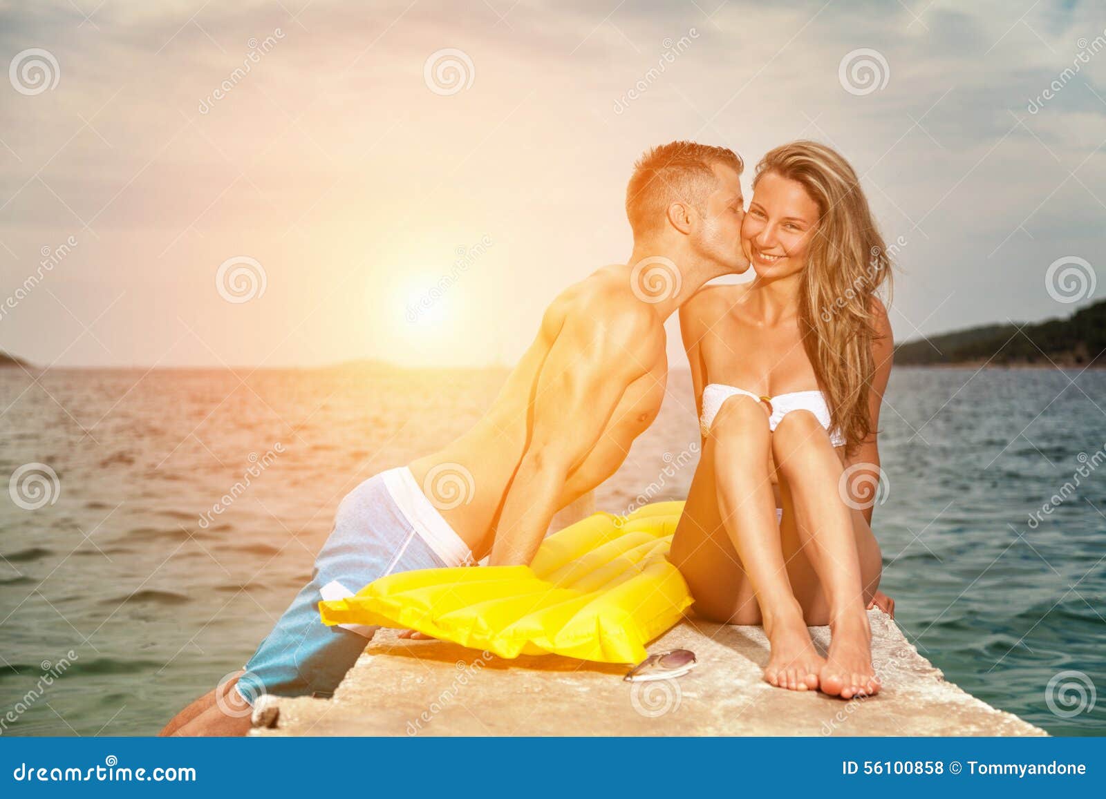 Nude Couple Kissing On Beach