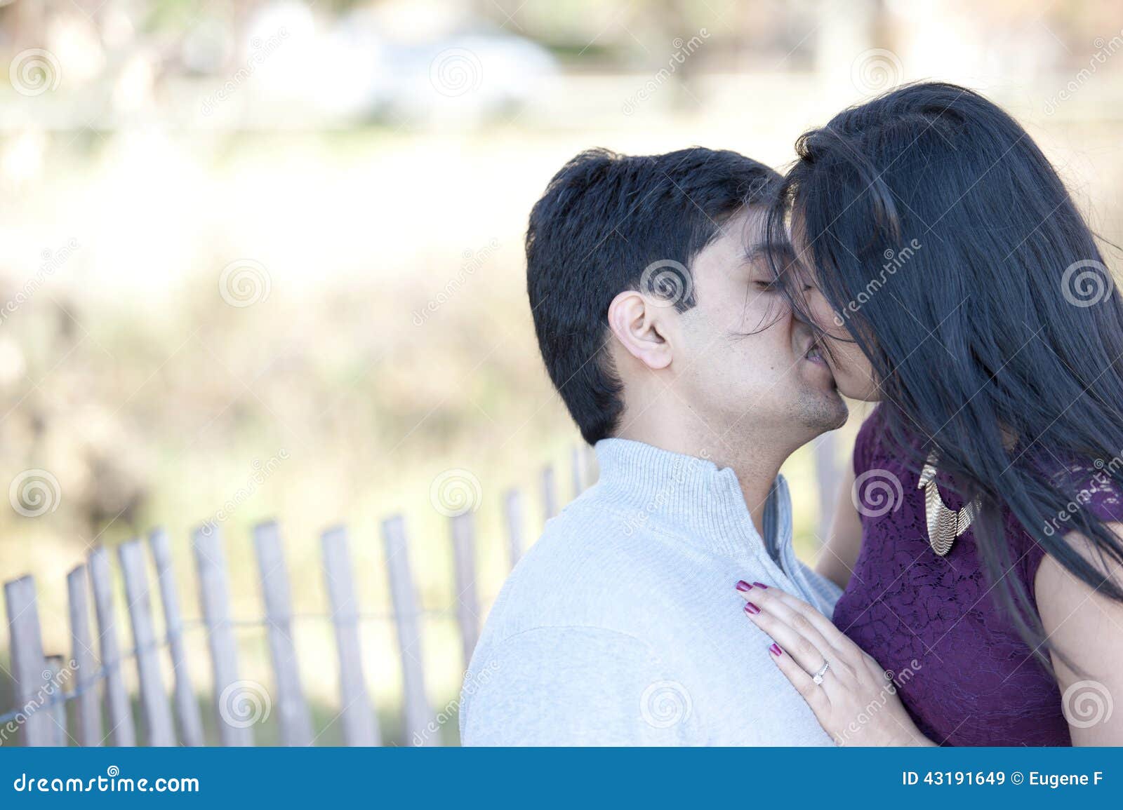 A Young Happy Indian Couple Kissing Stock Image Image Of Relationship 