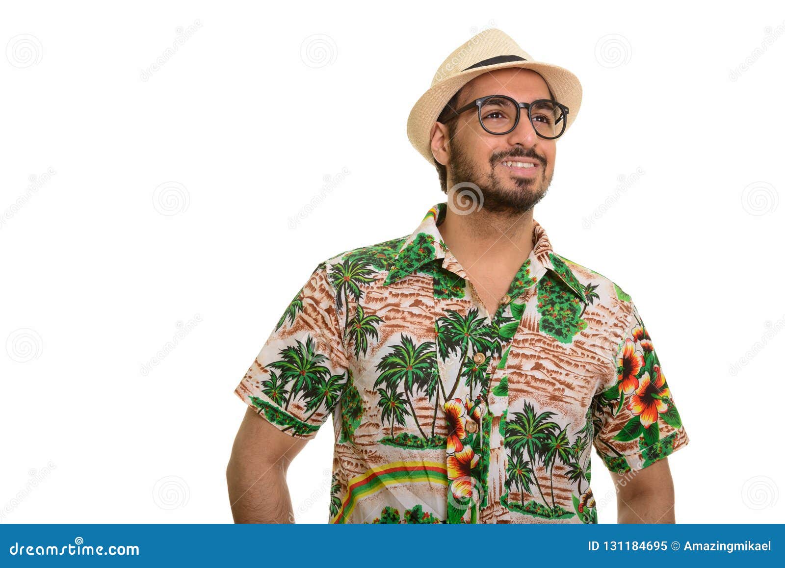 Young Happy Indian Man Thinking Ready for Vacation Stock Image - Image ...