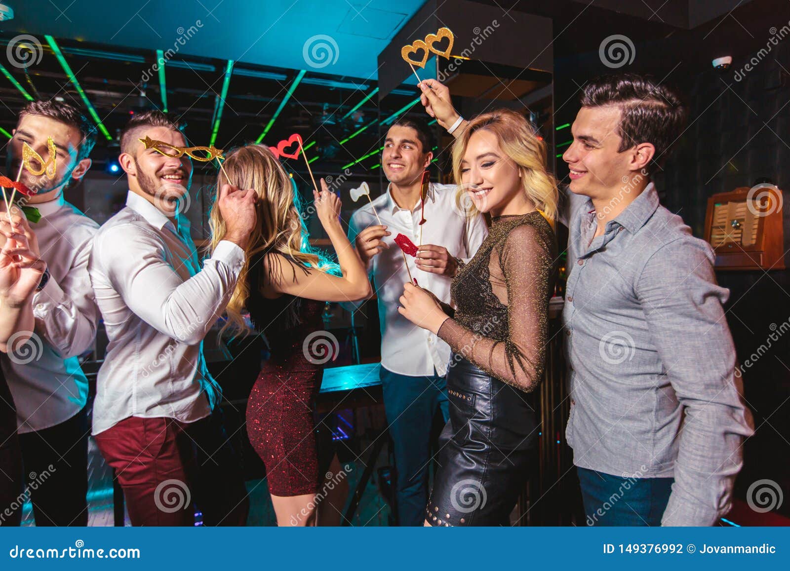 Happy People are Dancing in Club. Nightlife and Disco Concept Stock ...