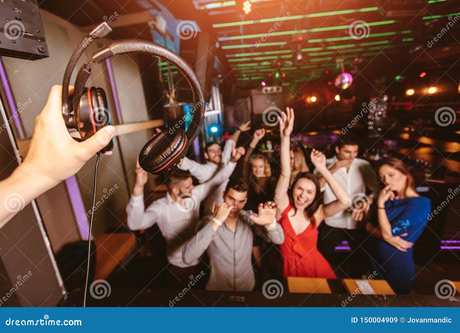 Happy People are Dancing in Club. Nightlife and Disco Concept Stock ...