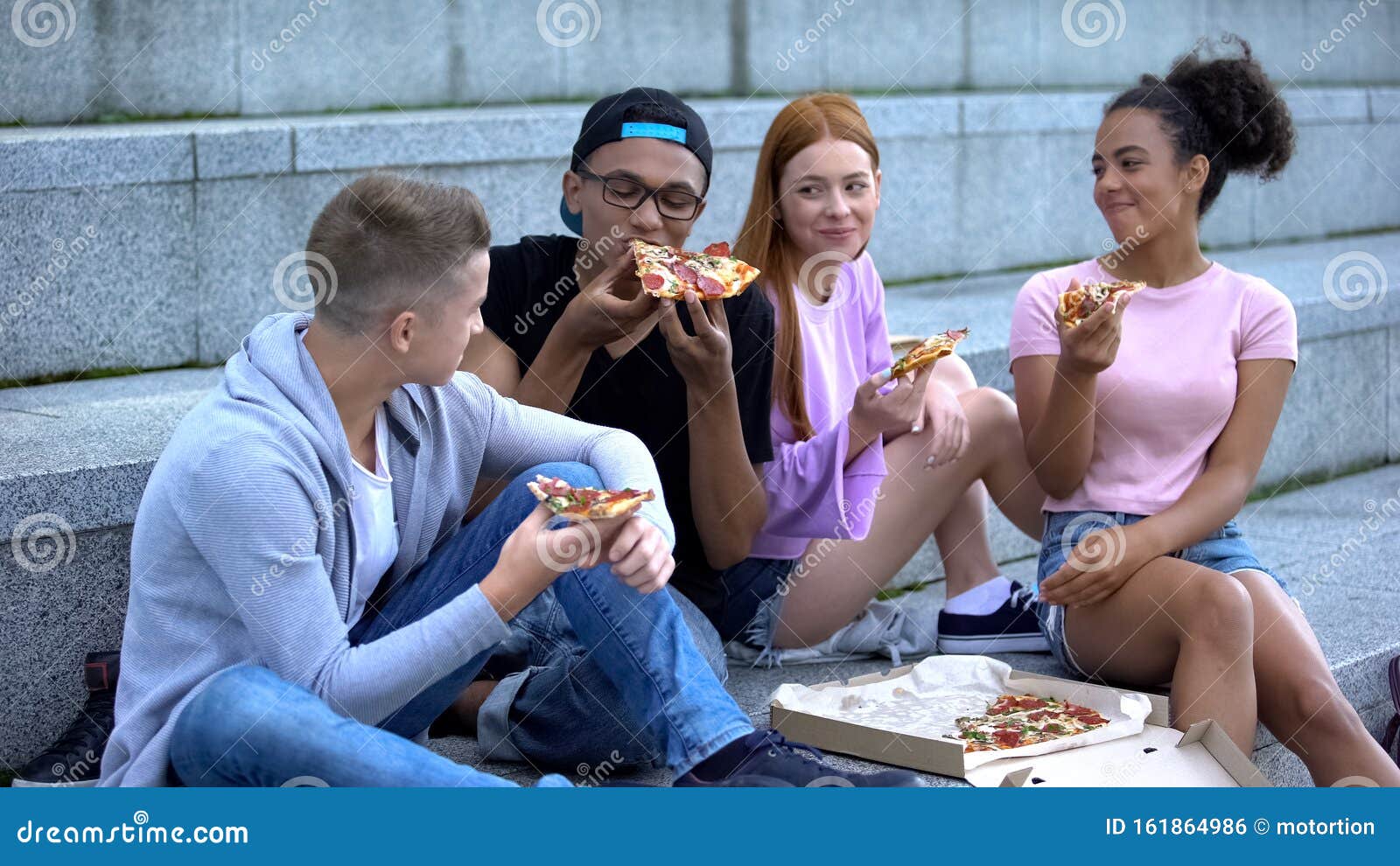 Eating Pizza. Friends Image & Photo (Free Trial)