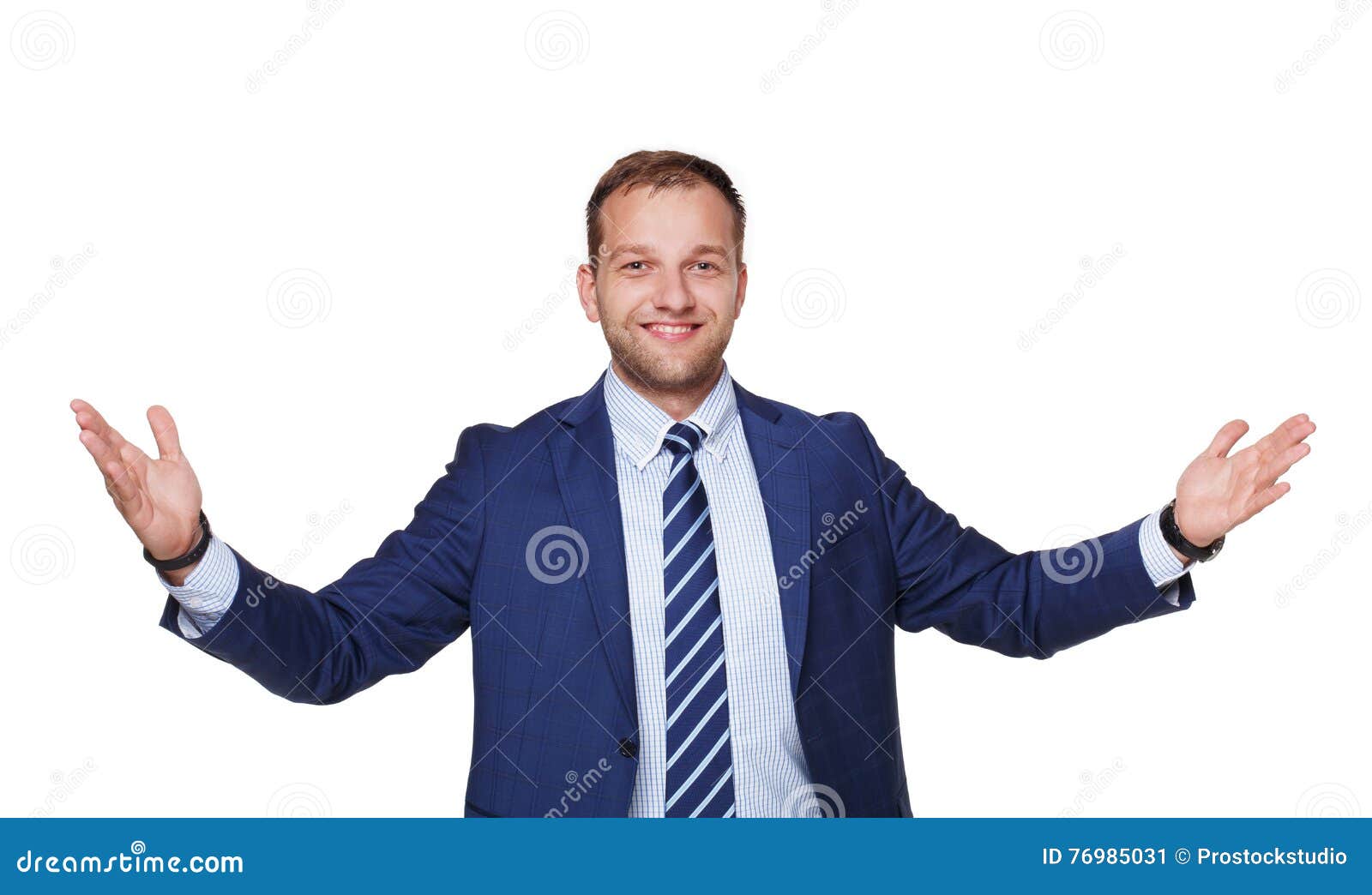 Young Happy Succesful Businessman Isolated on White Stock Image - Image ...