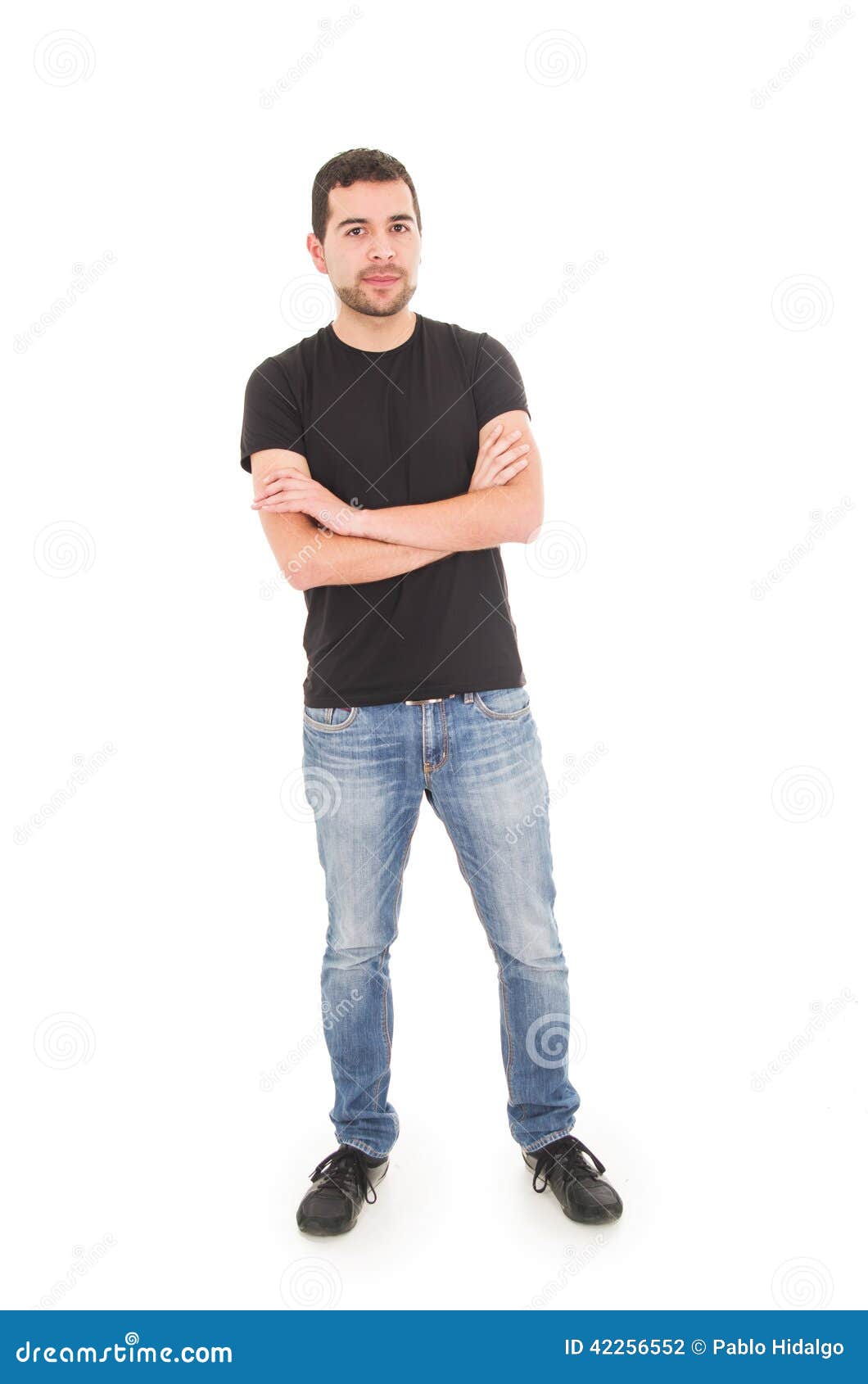 Young Hispanic Man Posing with Crossed Arms Stock Photo - Image of ...