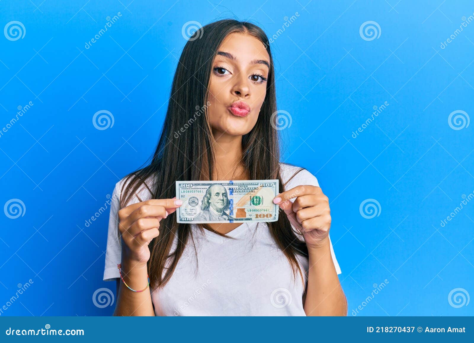 Sexy Woman Dollar Banknotes On White Stock Photo 169958915