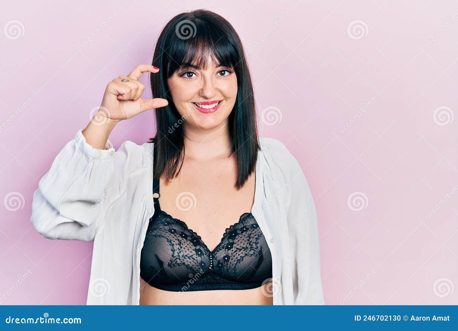 Plus Size Girl With Big Breast Measuring Free Stock Photo and Image  359789520