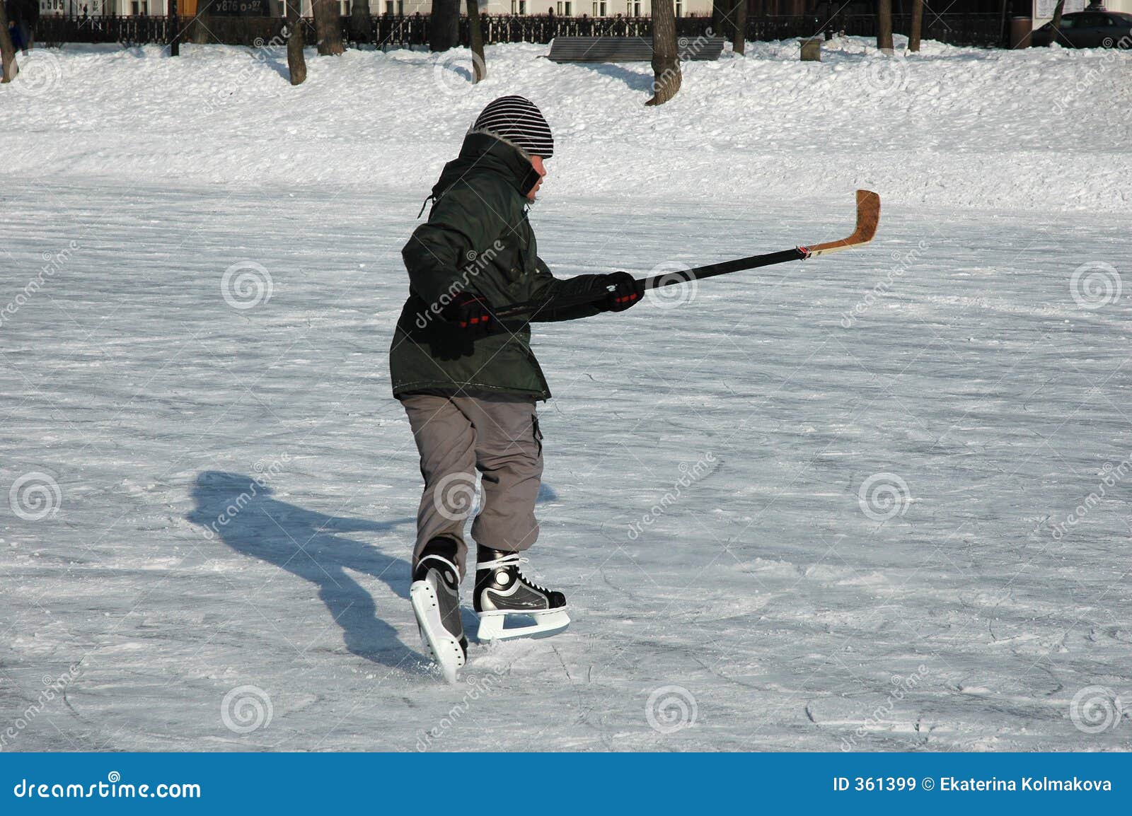 Young icehockey player stock image. Image of breeches 361399