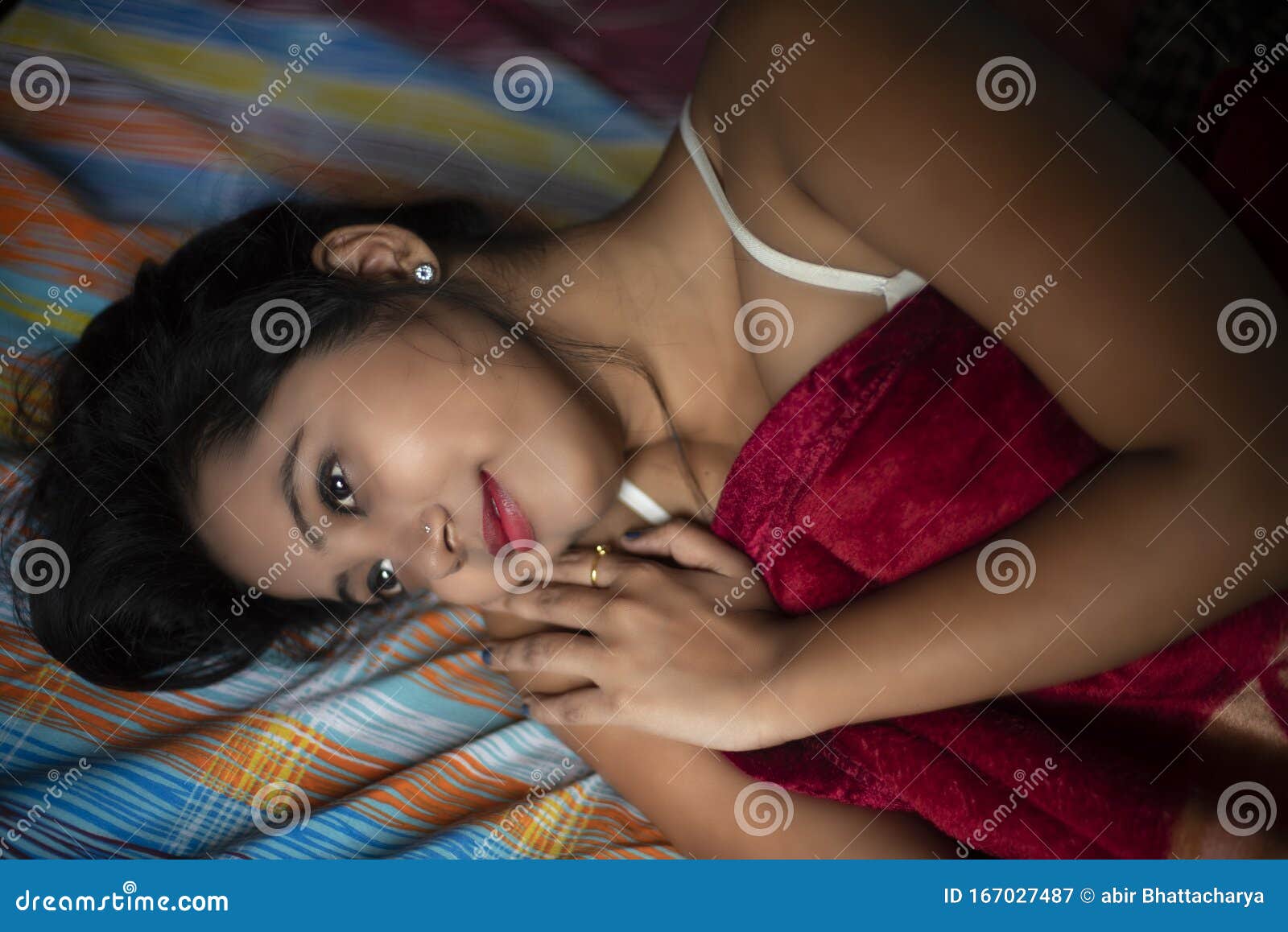 girl on bed Indian