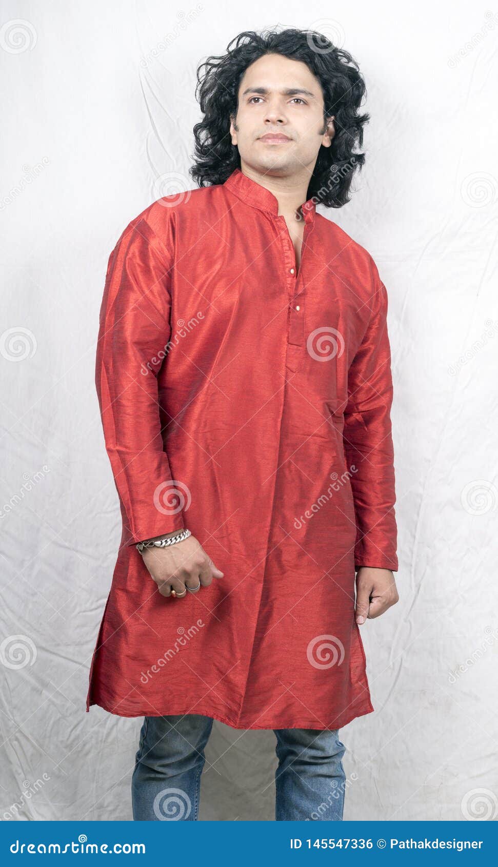 Indian Male Model In Green Kurta Front Pose Stock Photo, Picture and  Royalty Free Image. Image 77146296.