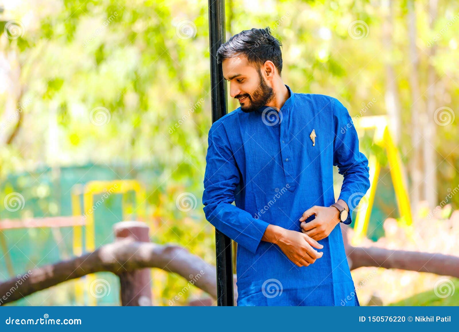 Young Indian Man in Traditional Wear Stock Photo - Image of frame ...