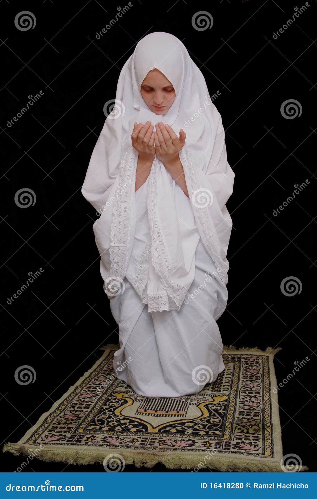 Young Islamic Girl Wearing Hijab And Pray Stock Photo 