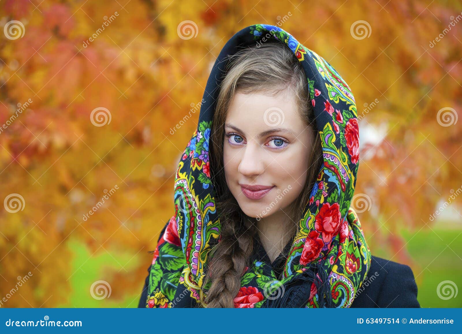 young italians in coat and knit a scarf on her head