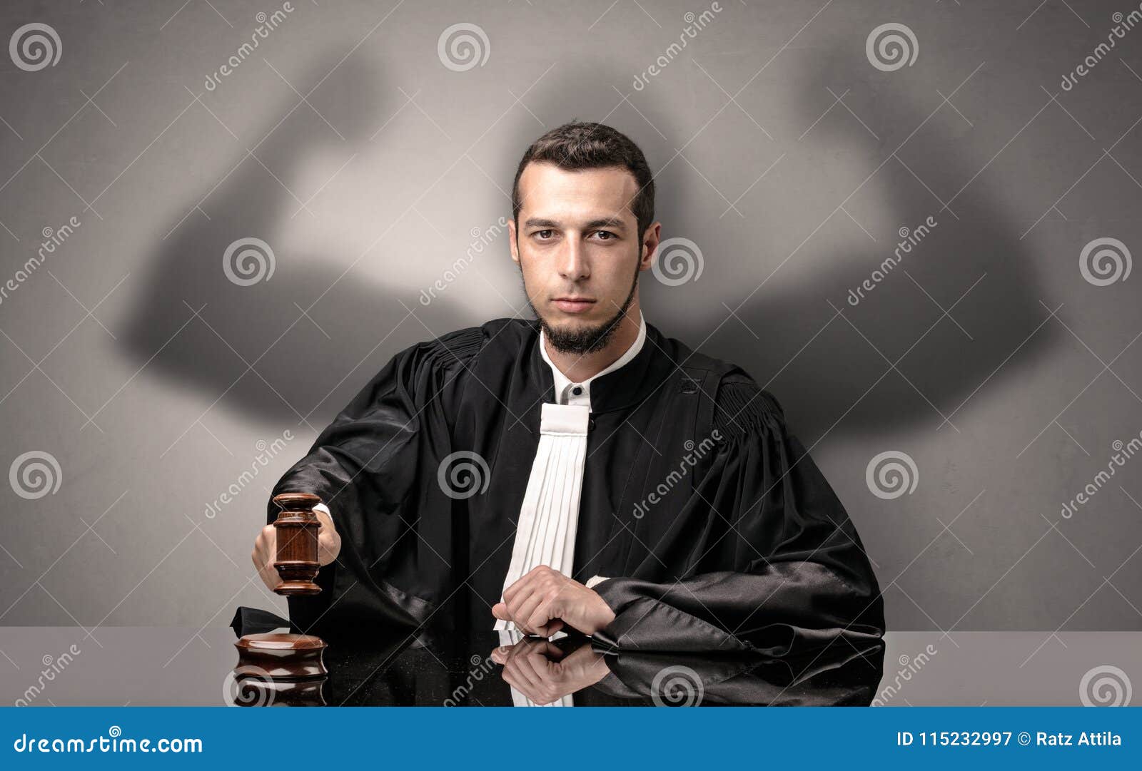 brawny judge making decision
