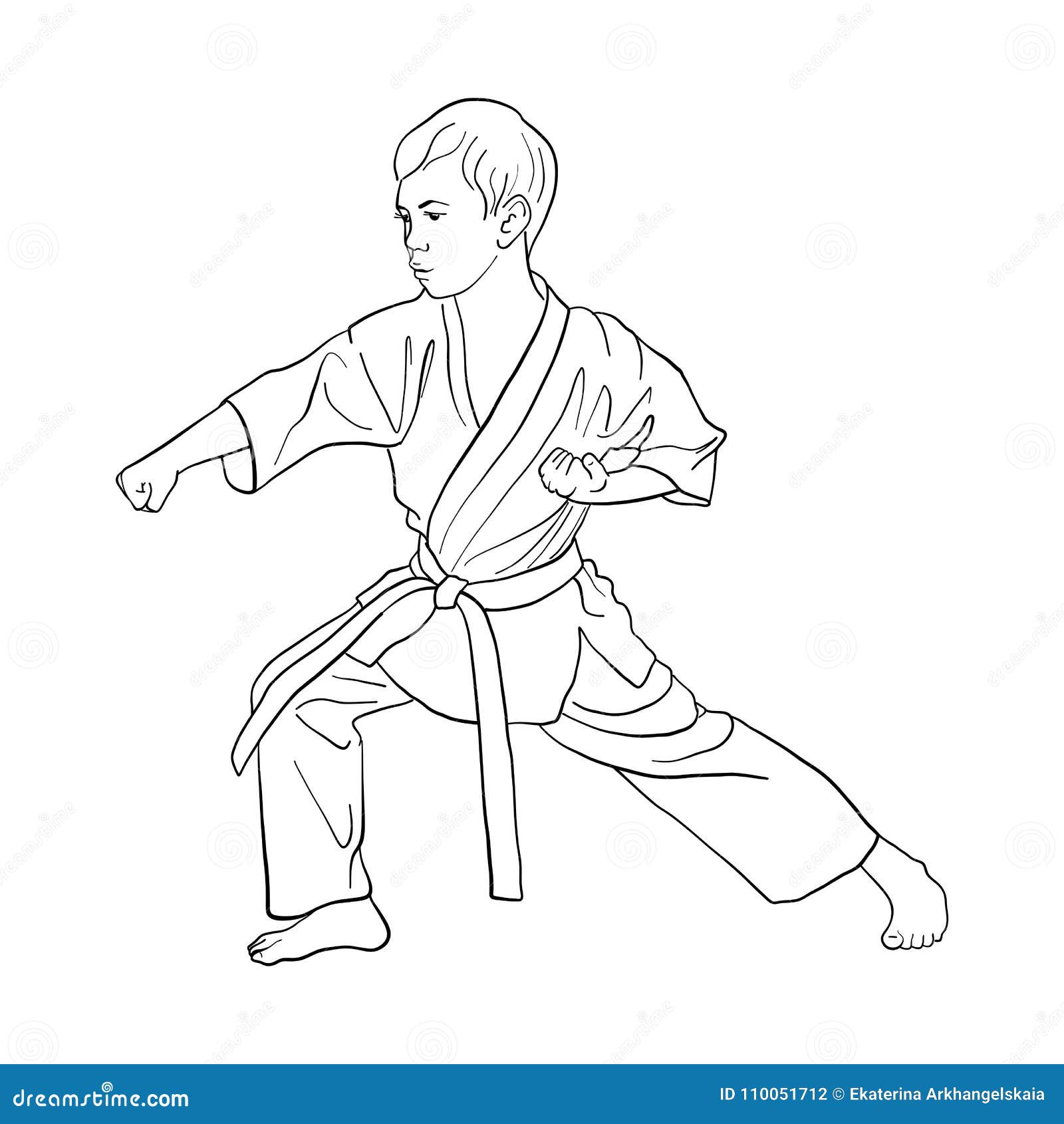 Young Karate Girl Vector Illustration | CartoonDealer.com #109891650