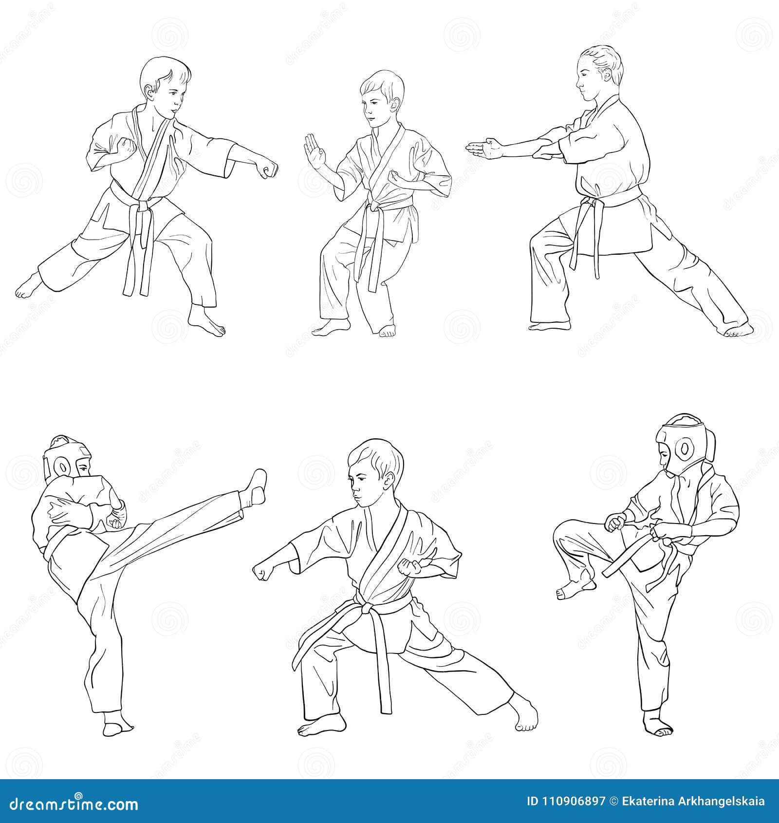 Young karate boys stock vector. Illustration of kimono - 110906897