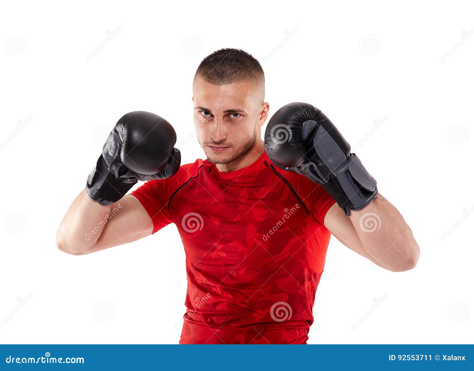 Young Kickbox Fighter on White Stock Image - Image of caucasian, combat ...