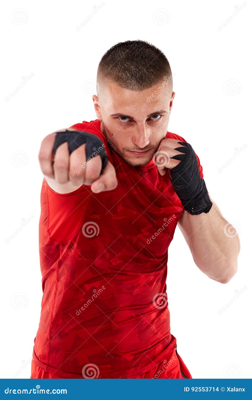 Young Kickbox Fighter on White Stock Photo - Image of combat, active ...