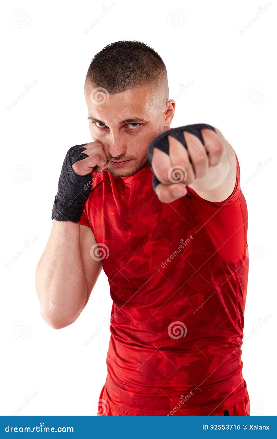 Young Kickbox Fighter on White Stock Photo - Image of adult, kick: 92553716