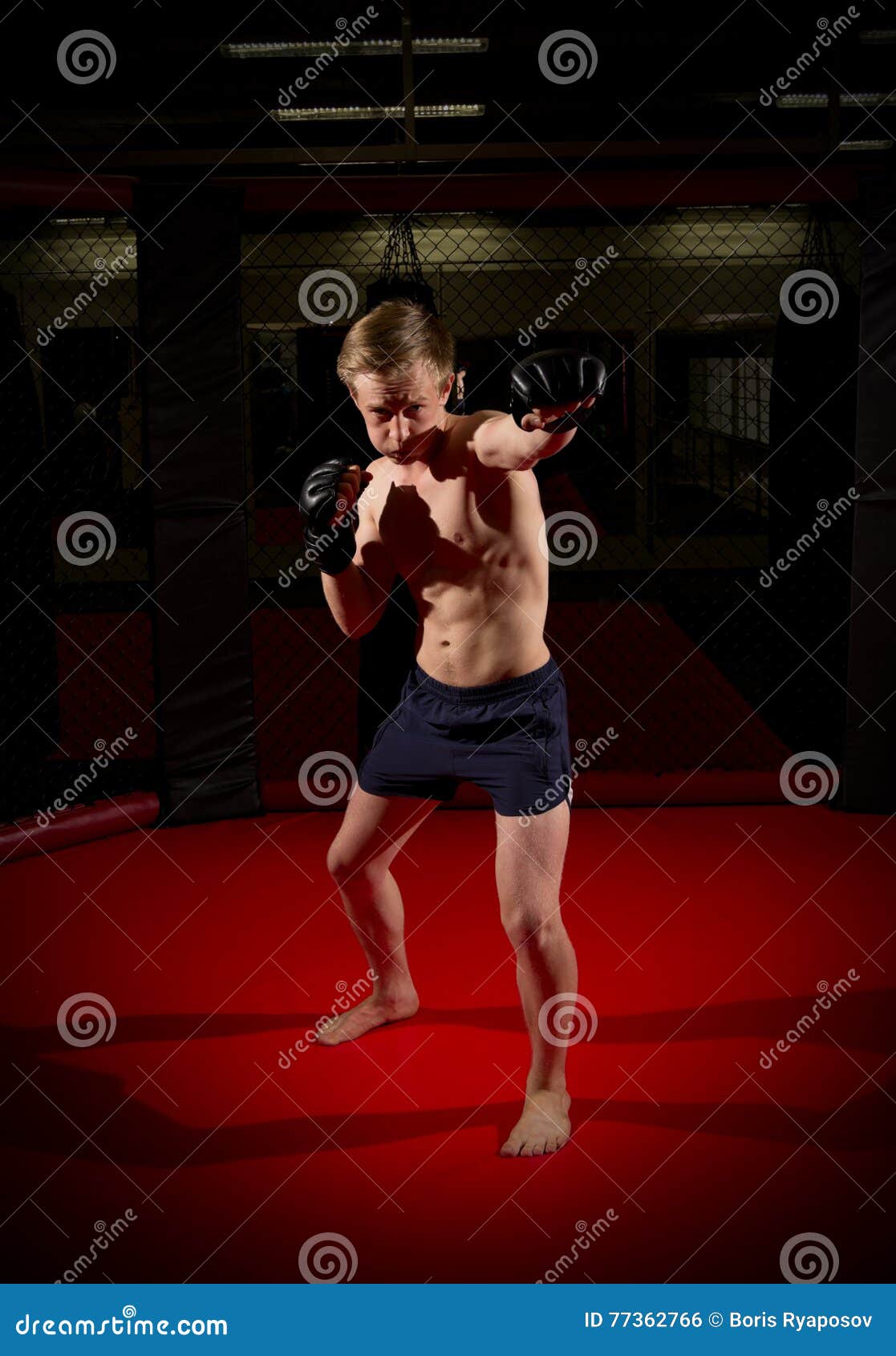 Young kickboxer training stock photo. Image of fight 77362766