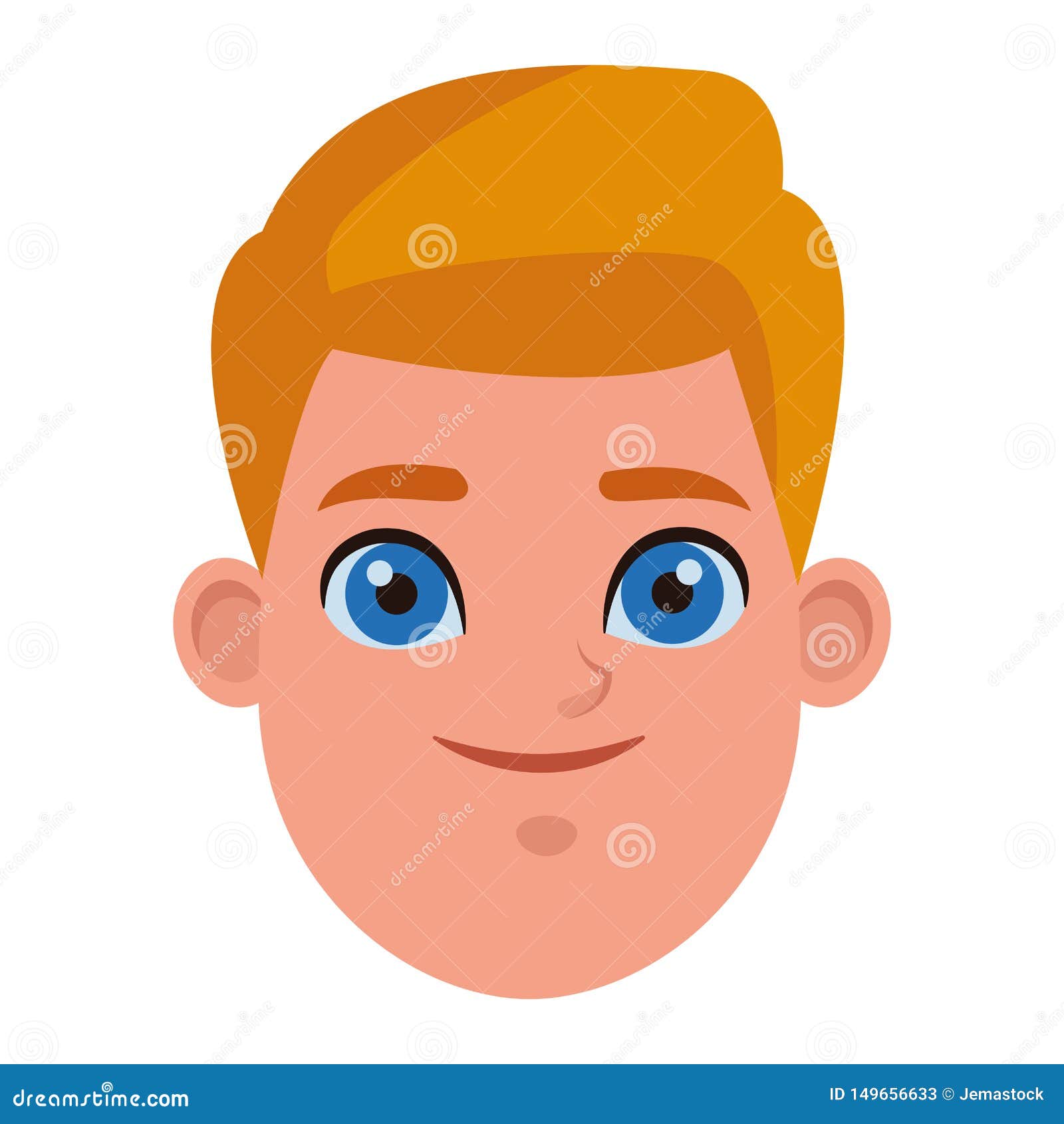 Young Kid Avatar Carton Character Stock Vector - Illustration of blue ...