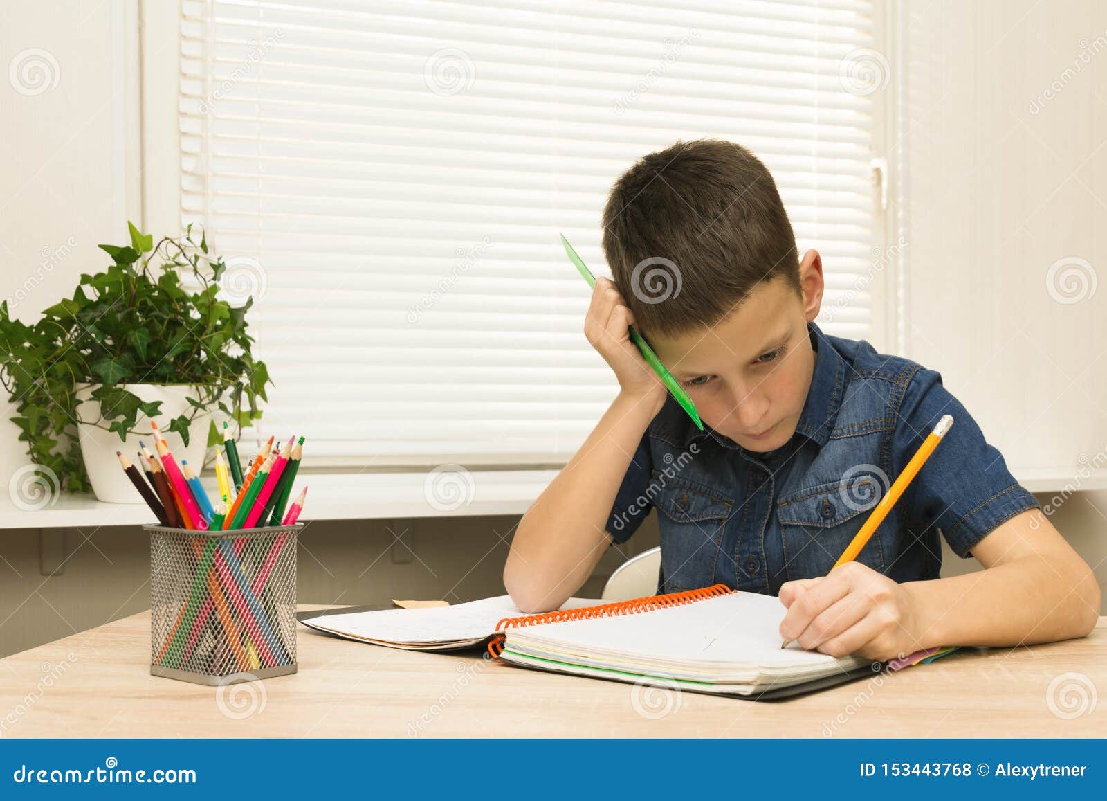 kid at homework