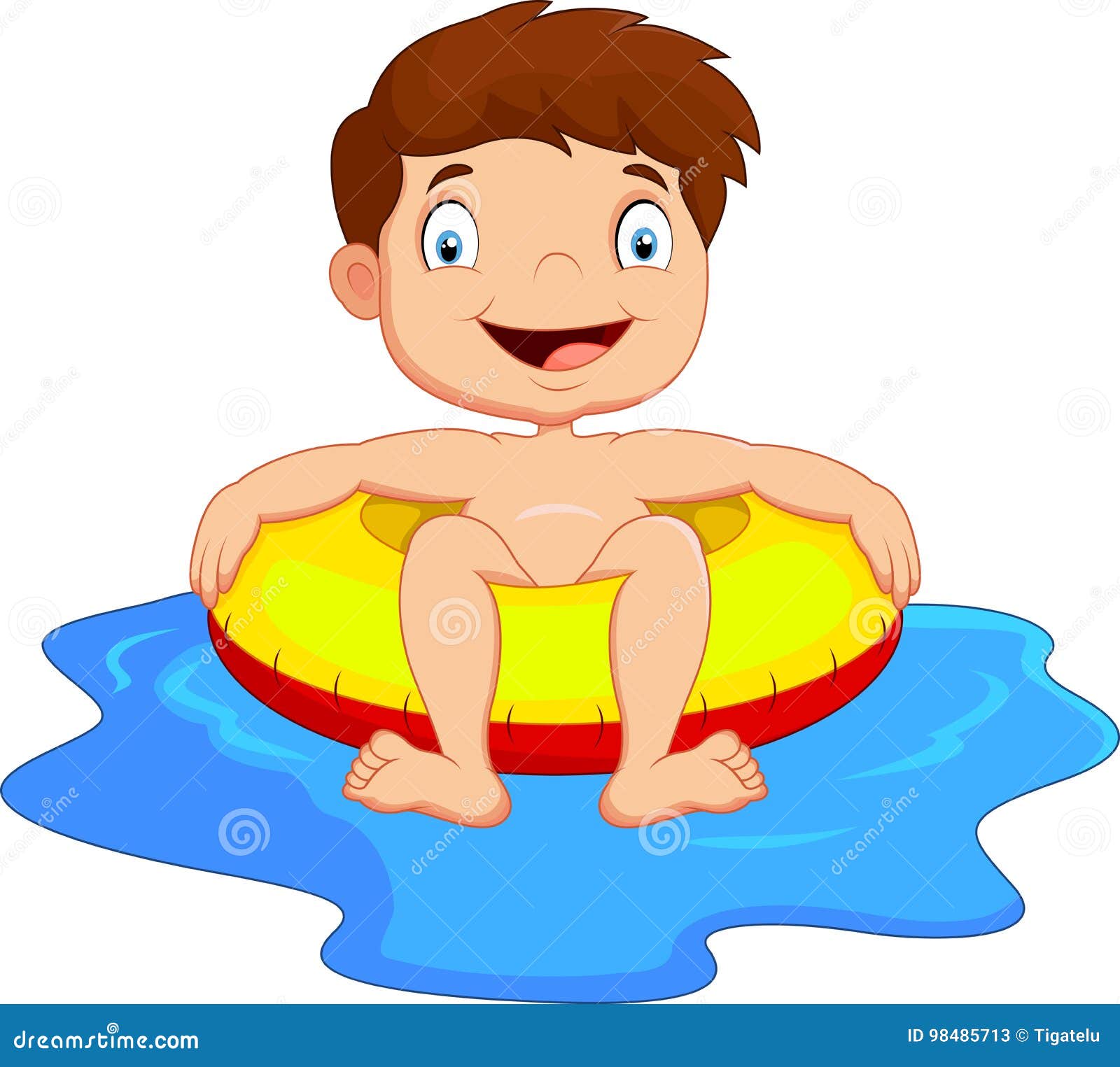 Young Kid Having Fun in Swimming Pool Stock Vector - Illustration of ...