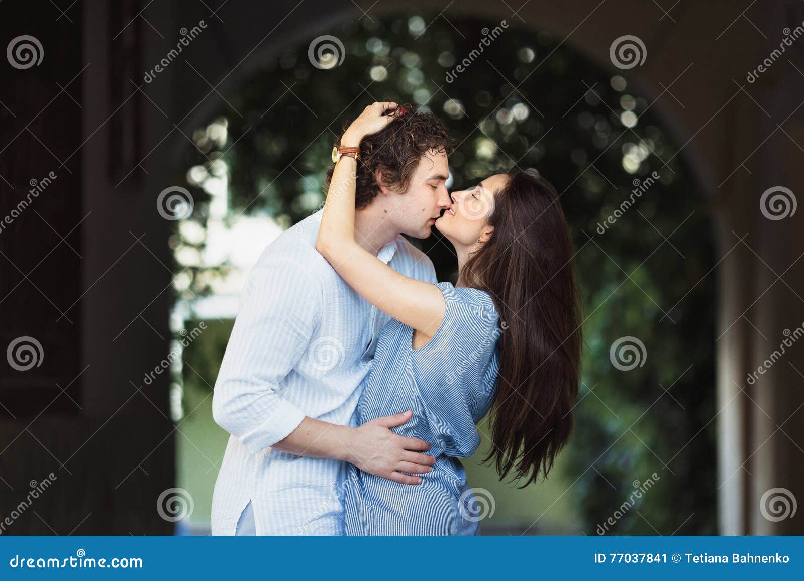 Young Kissing Couple Stock Image Image Of Outdoor Caress 77037841