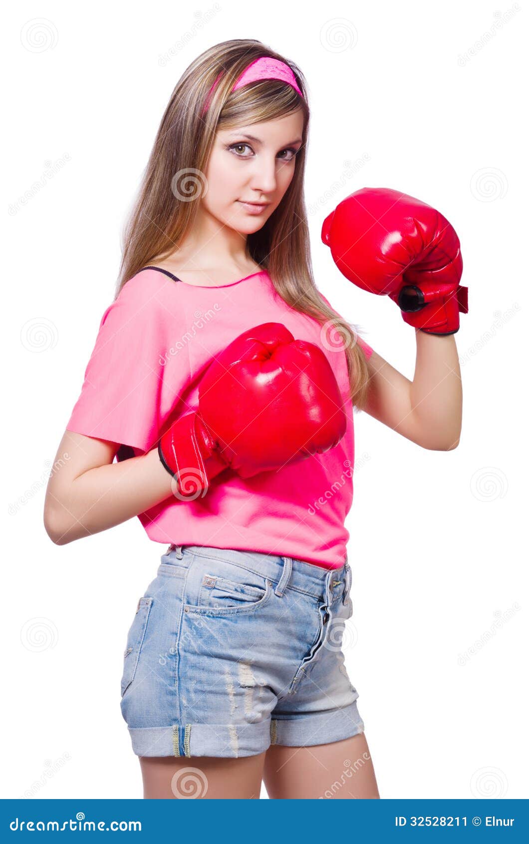Young Lady with Boxing Gloves Stock Image Image of rage, action 32528211