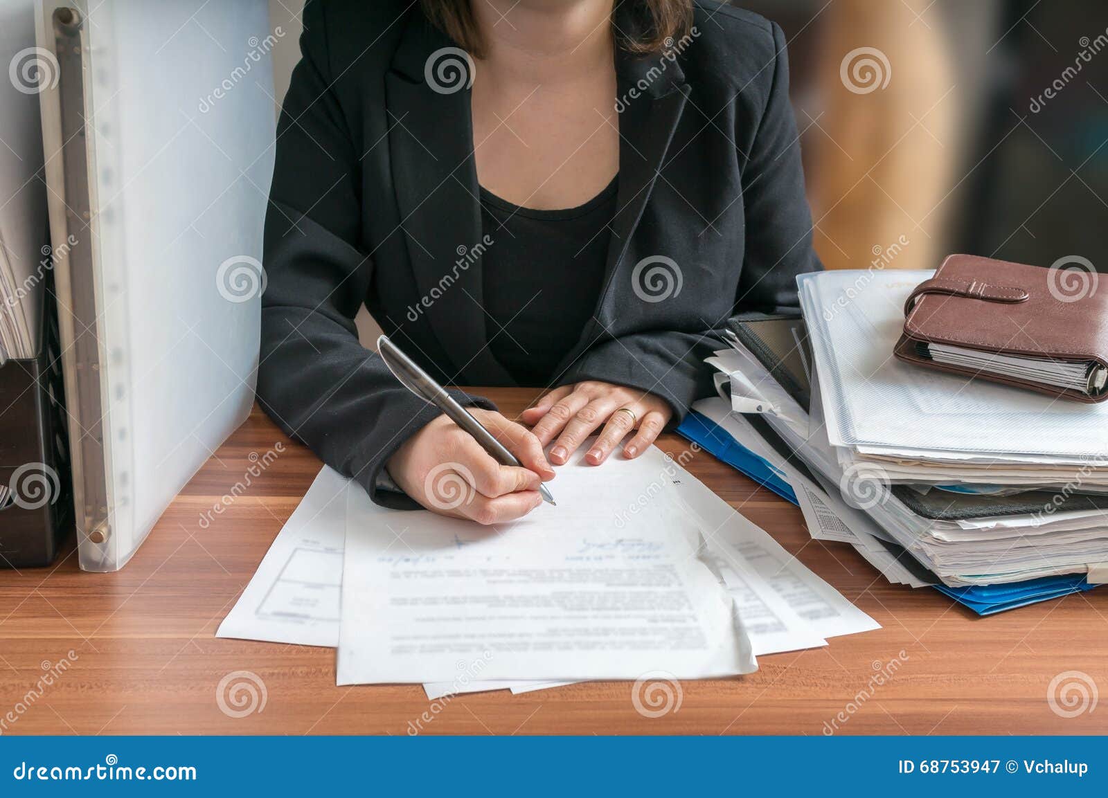 Young Lady (lawyer) in Writing in Office Stock Image Image of