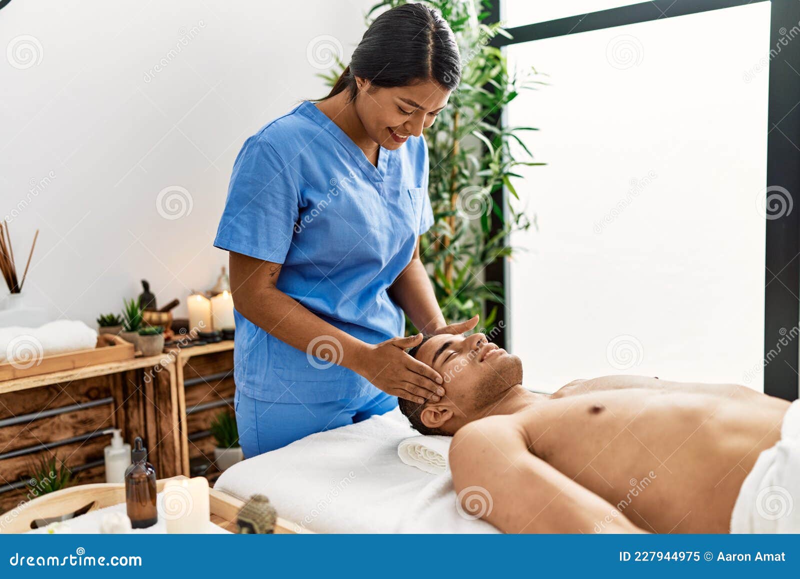 She received a relaxing treatment from professional masseur