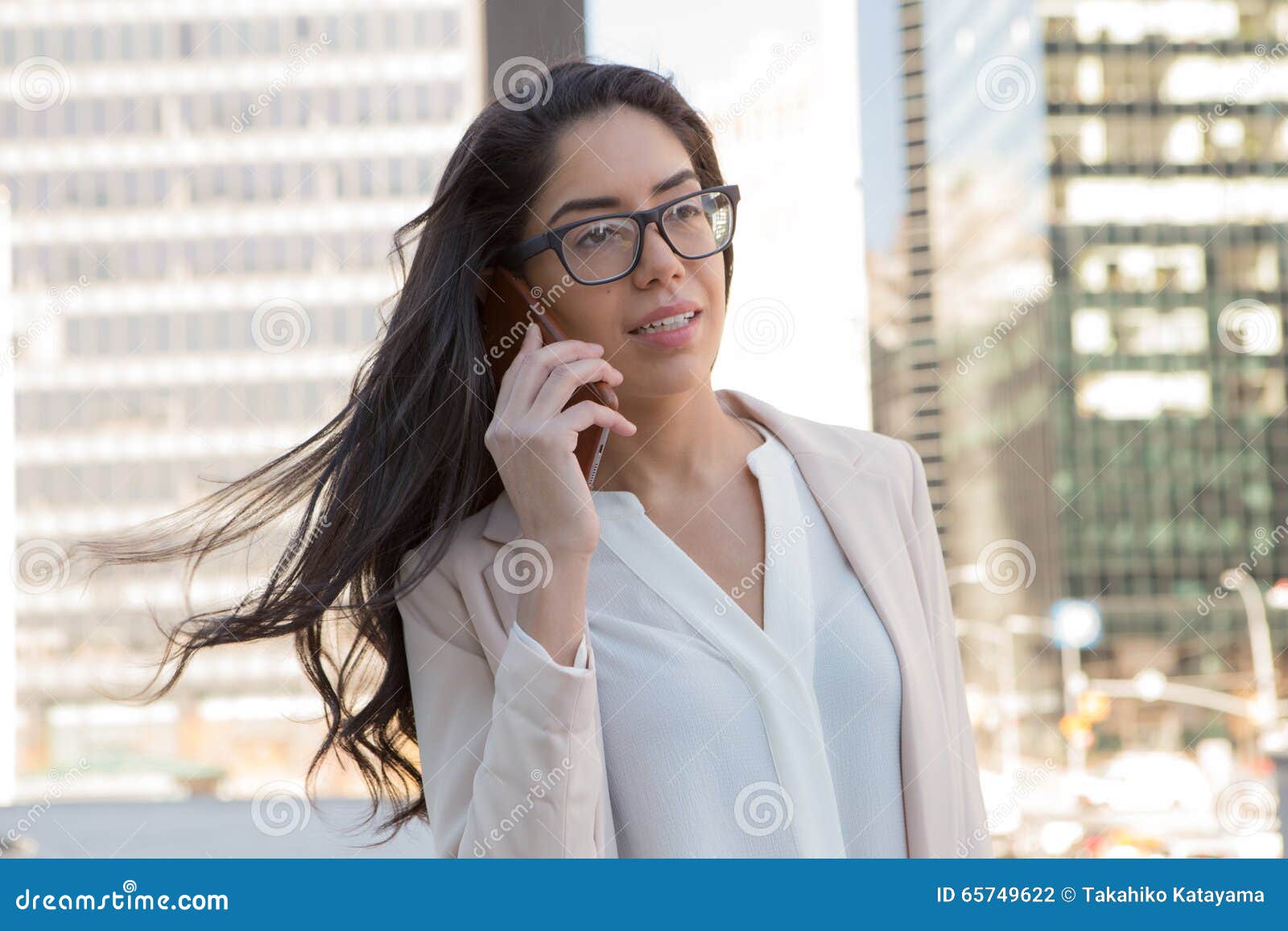 Young Latin Professional Woman with Glasses in the City Stock Photo ...