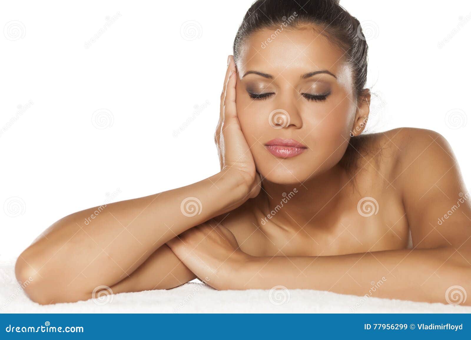 Young Latina Relaxing Stock Image Image Of Latin Closed 77956299