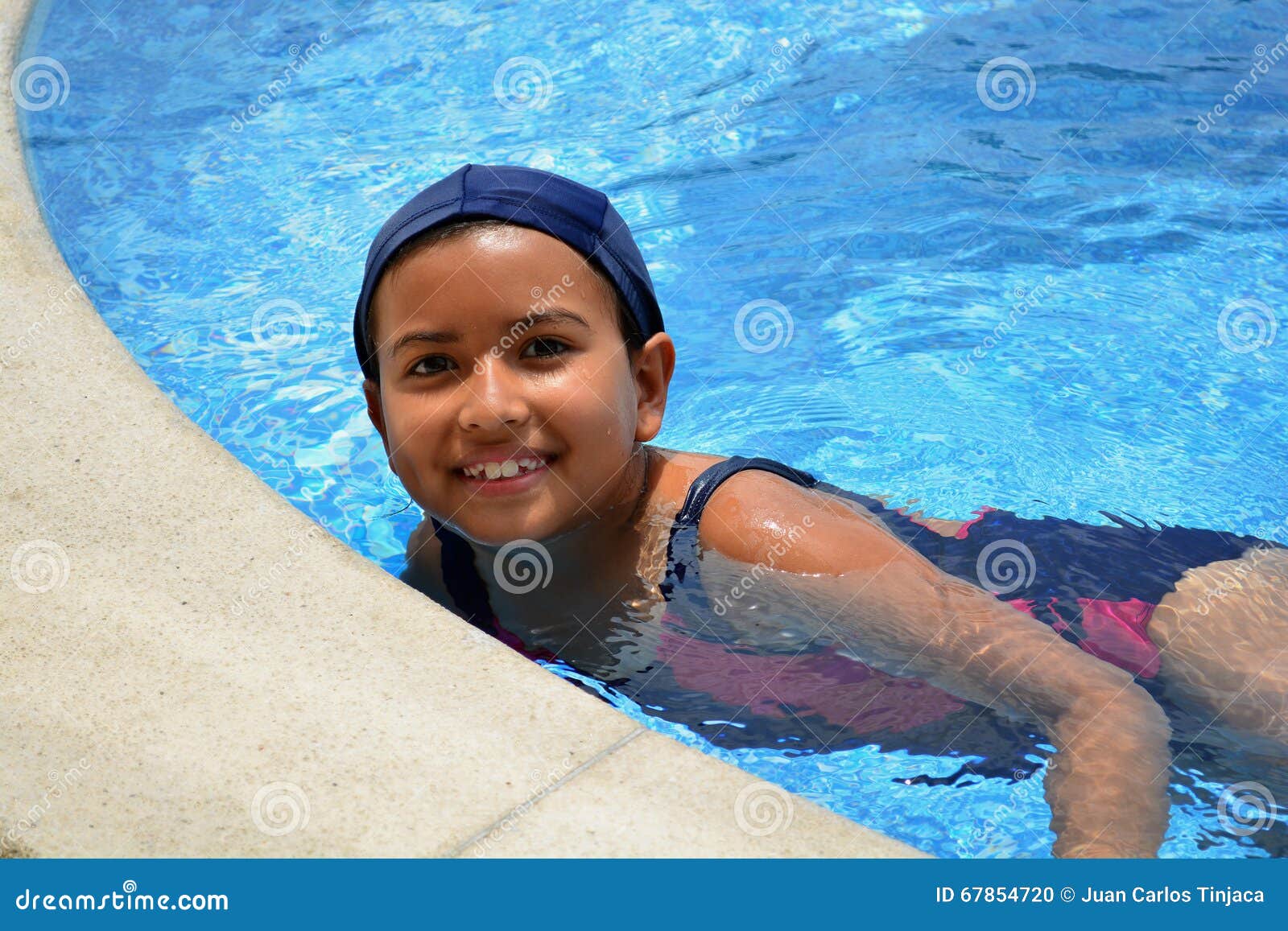 Young Latinamerican Girl In The Swimming Pool Stock Photo Image Of