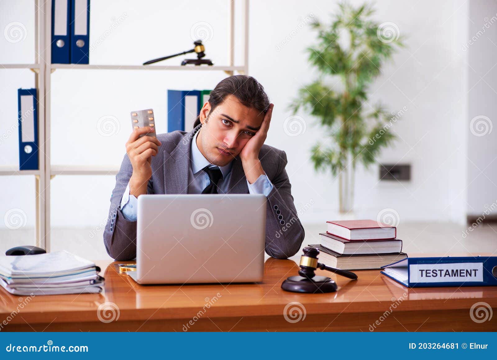 Young Male Lawyer Sitting in the Office Stock Image Image of adviser