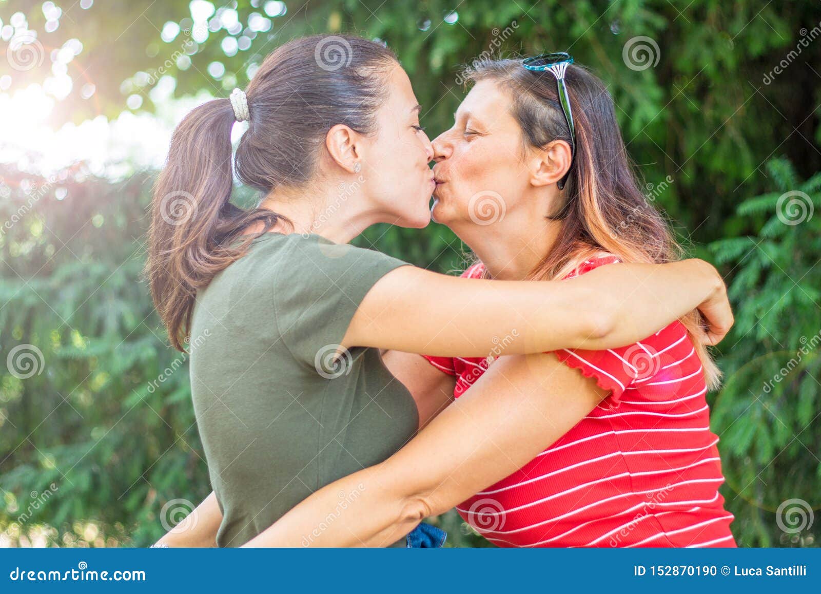 Young Lesbian Girls Kissing At The Park On A Summer Day Stock Photo Image Of Nature Attractive