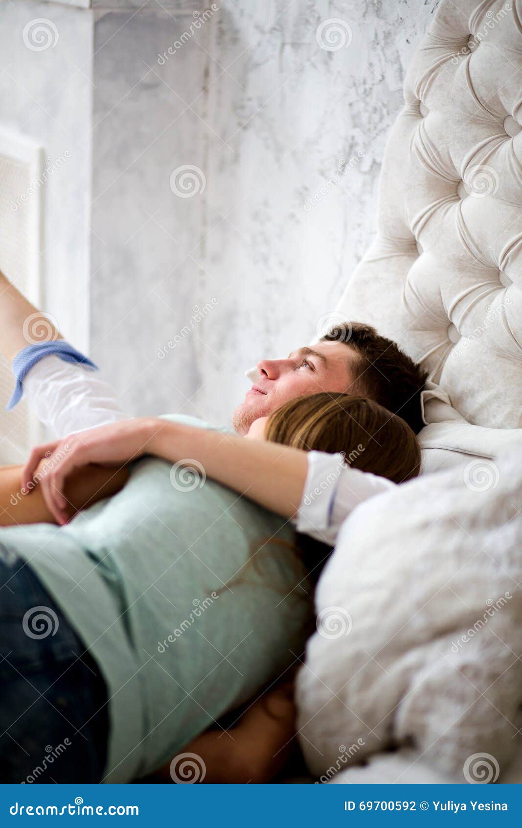 boy and girl in the bed