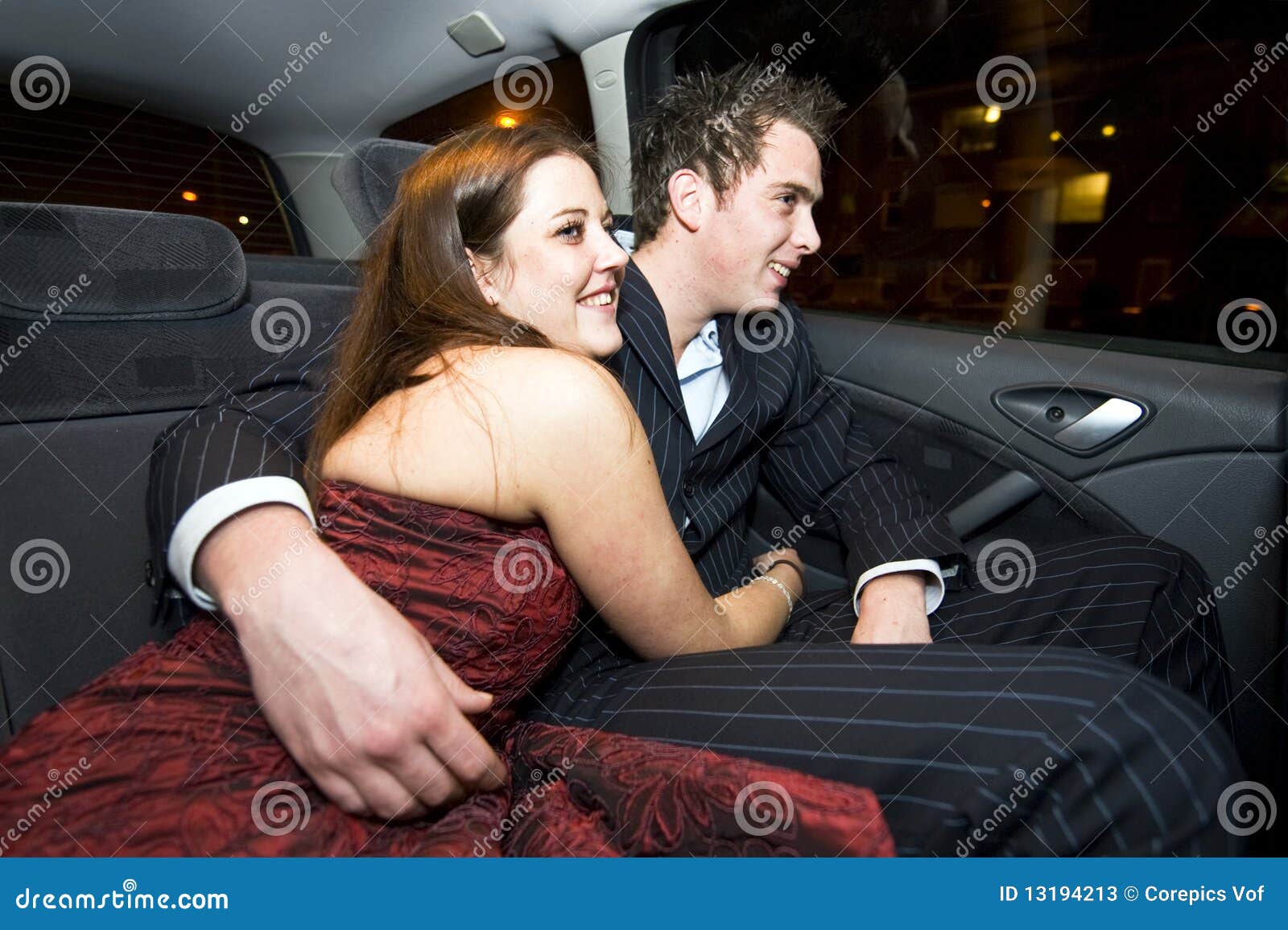 Young Lovers in the Backseat Stock Image Image of driving, lovers 13194213