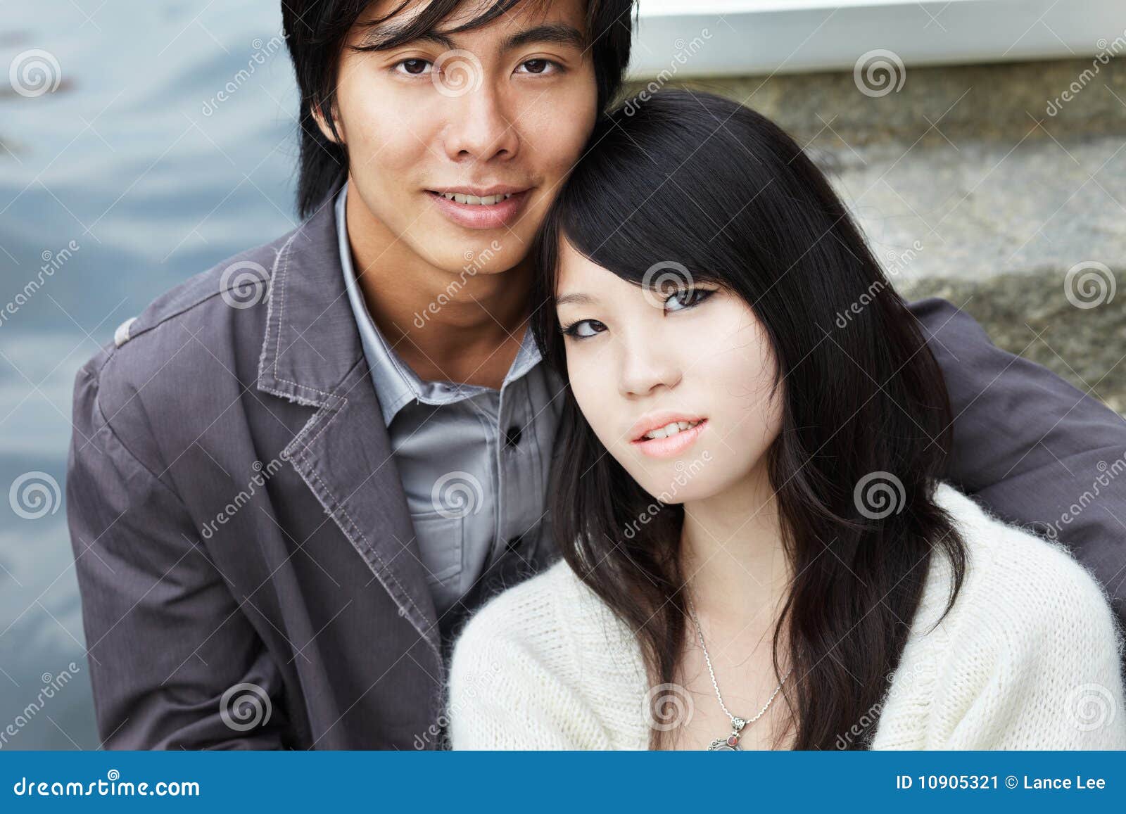 young chinese couple in love on romantic date stock photo image of