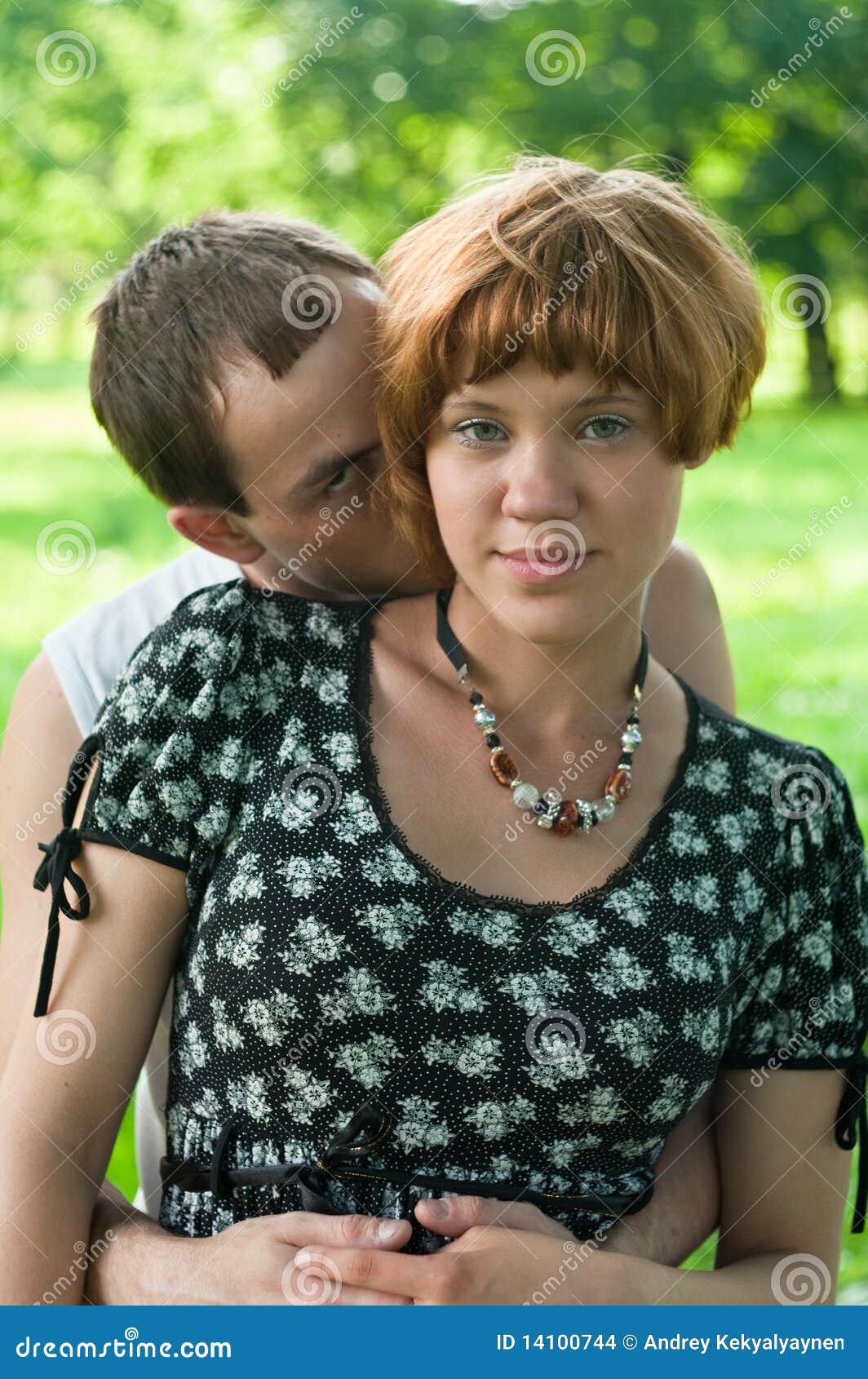 Young Loving Kissing Couple Teens Stock Photo Image