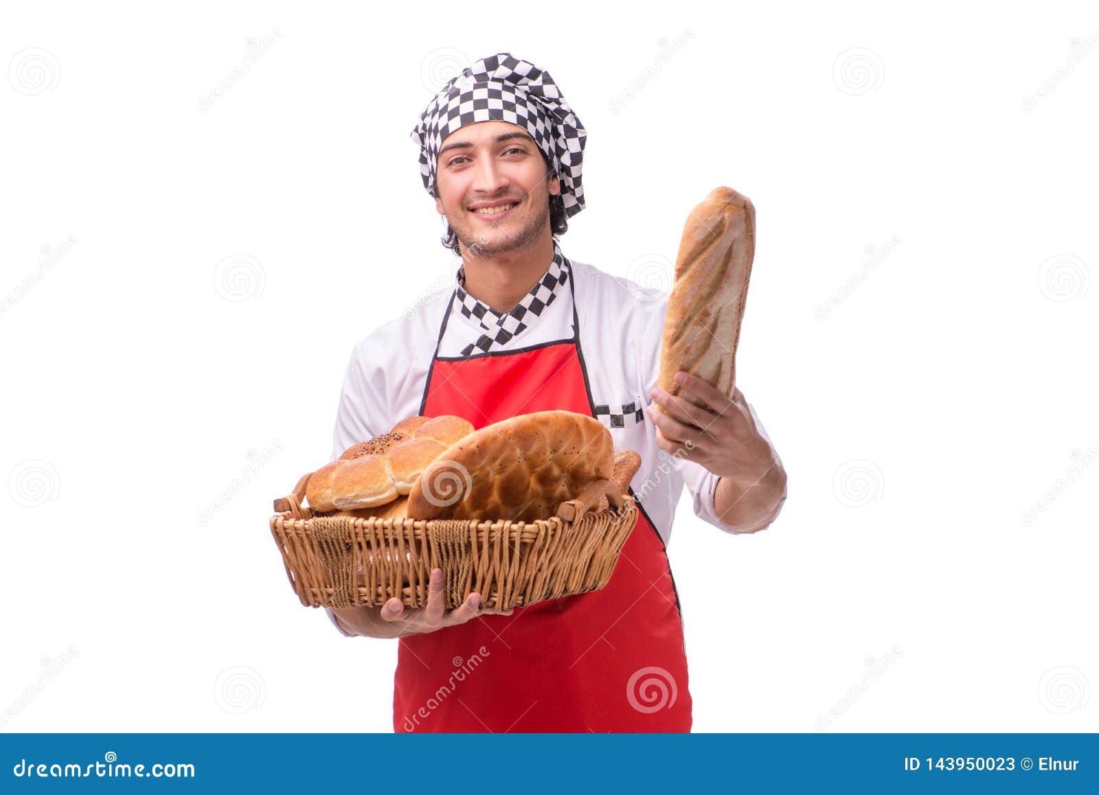 The Young Male Baker Isolated on White Stock Image Image of cooking
