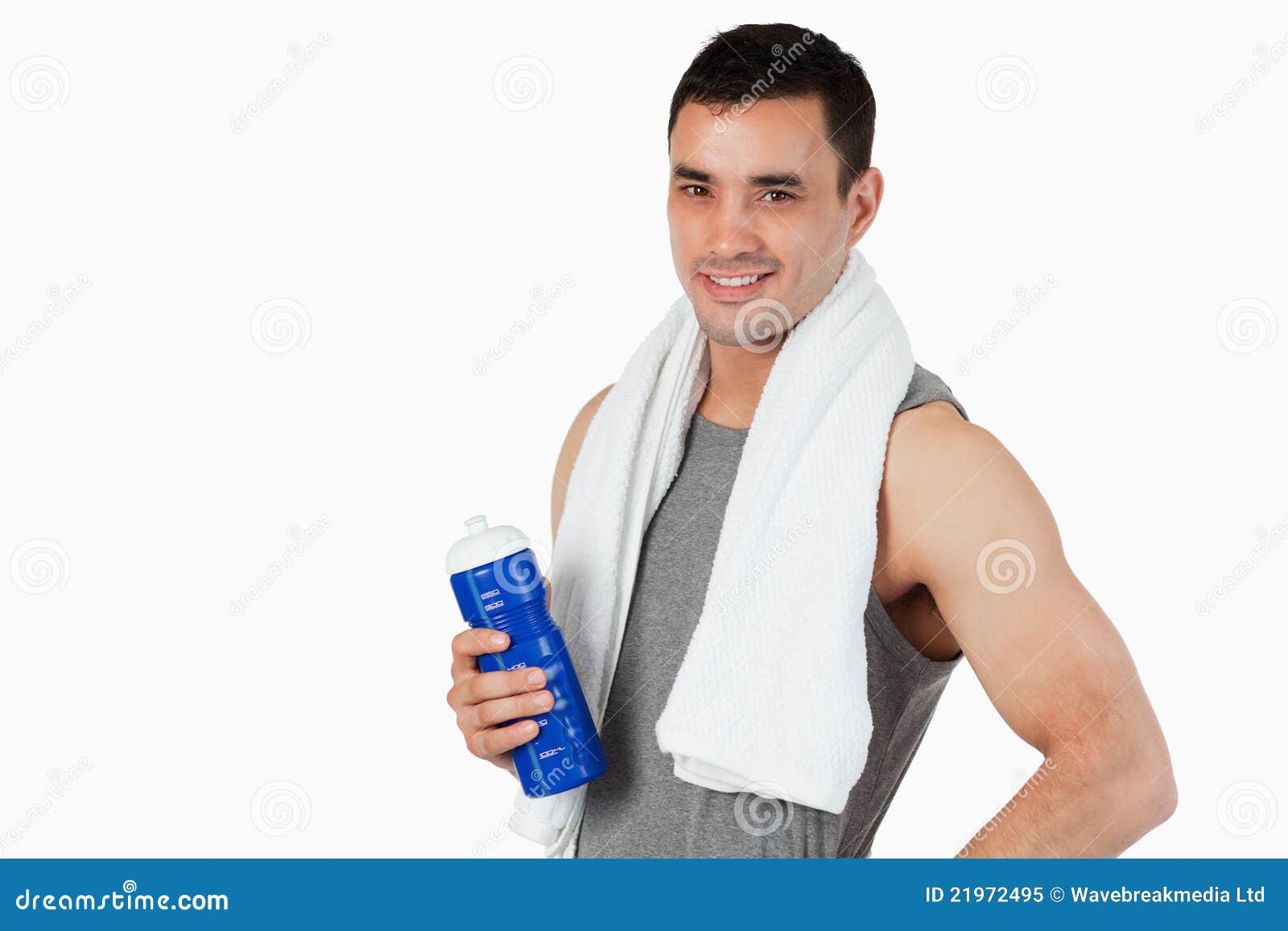 Young Male with a Bottle after Workout Stock Image Image of strength