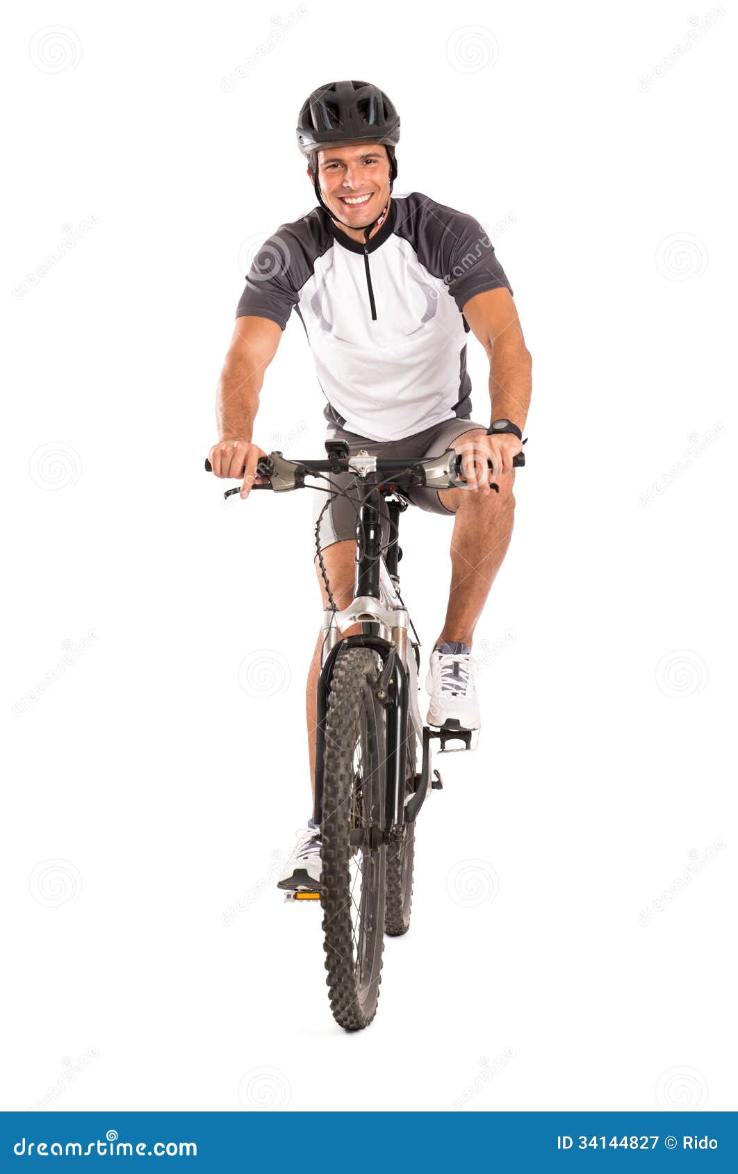 Young Male Cyclist On Bicycle Stock Image - Image: 34144827