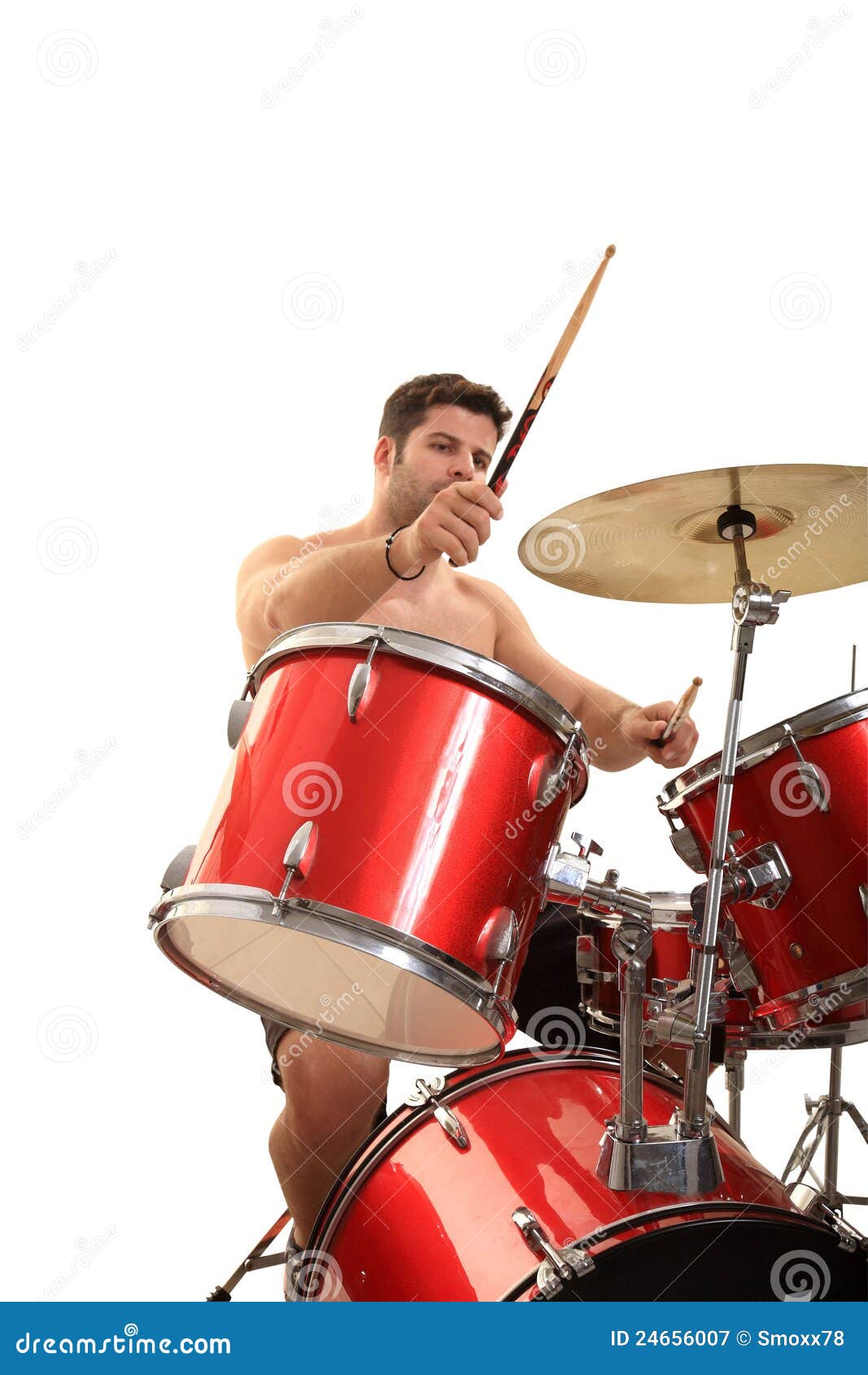 Young male drummer stock image. Image of musician, playful 24656007