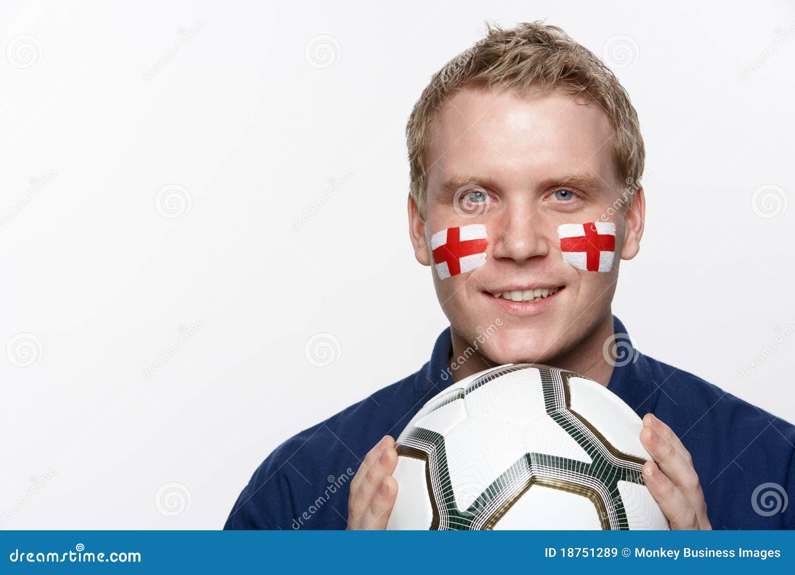 Young Male Football Fan with St Georges Flag Stock Image - Image of ...