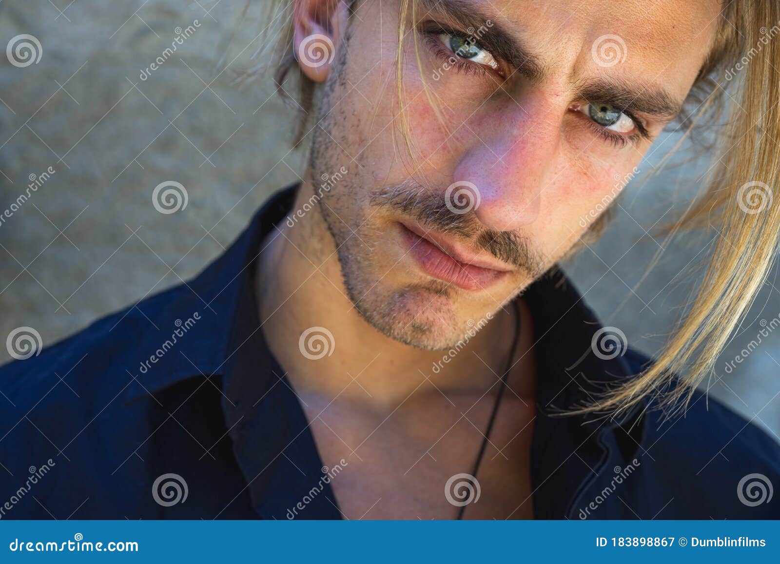 Young Man with Blue Eyes Looking at the Camera Stock Image - Image of  beauty, male: 183898867