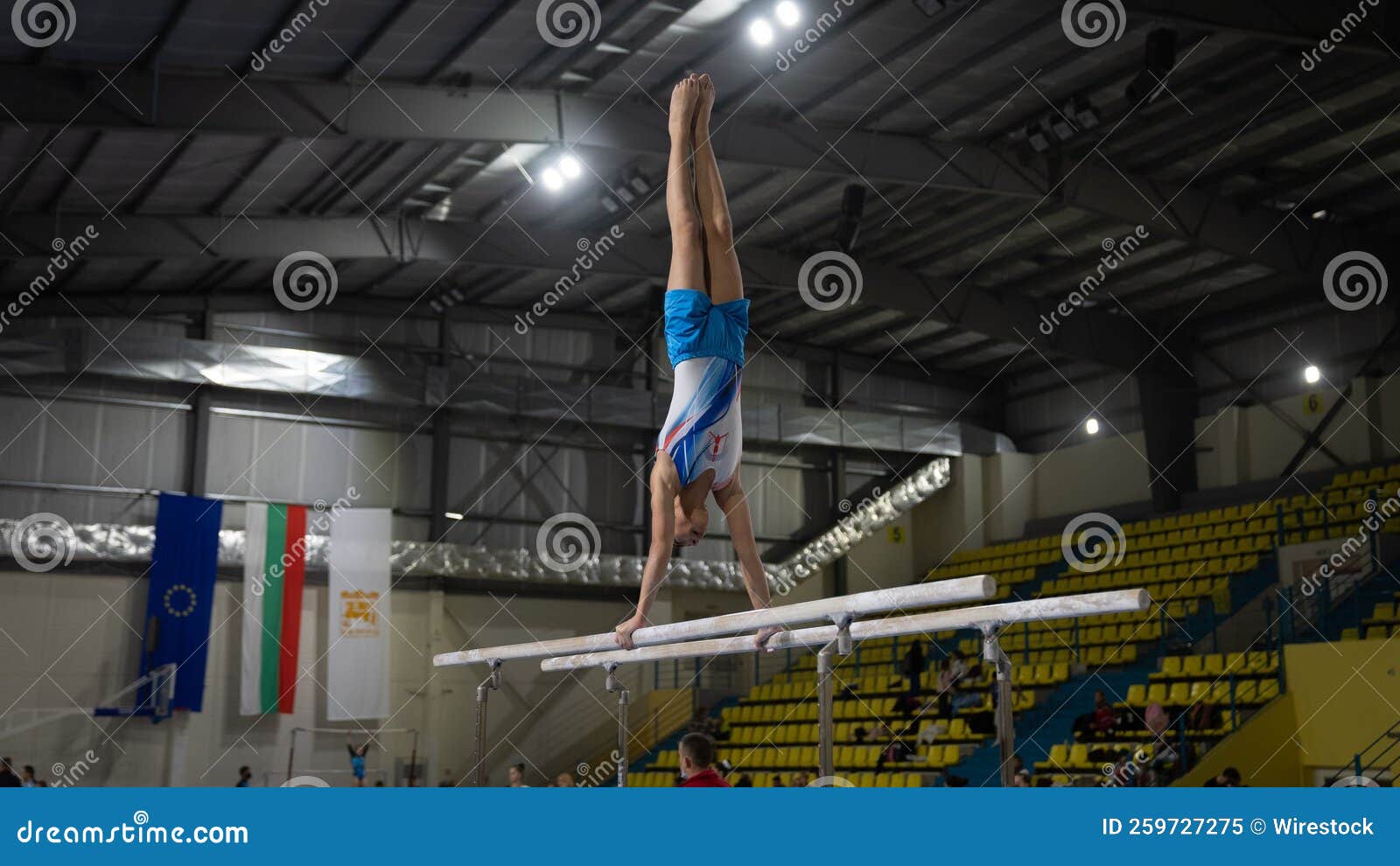 Young Male Performing at the National Gymnastics Competition in ...