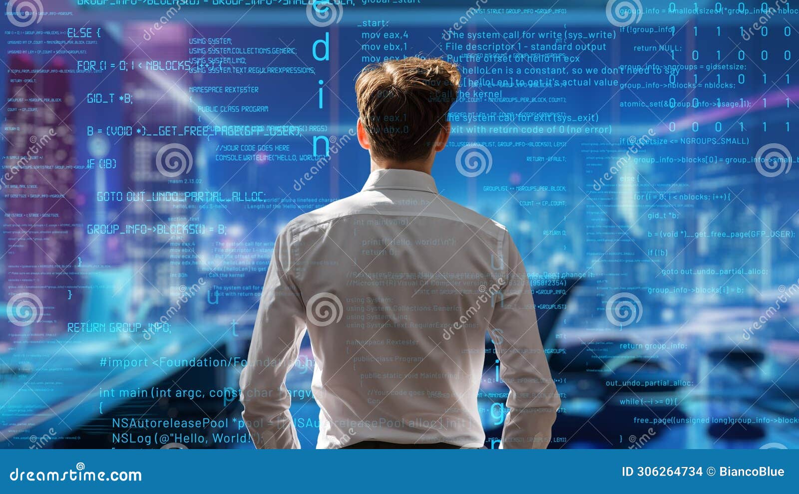 young male programmer engaged in ai engineering lisp